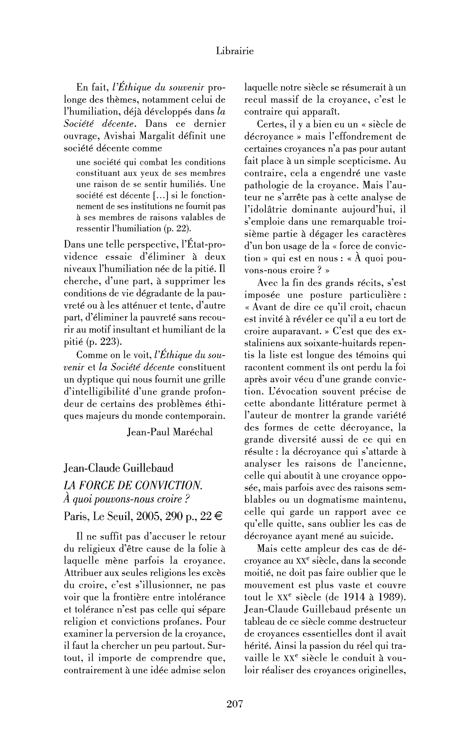 Jean-Claude Guillebaud : la Force de conviction. À quoi pouvons-nous croire ?