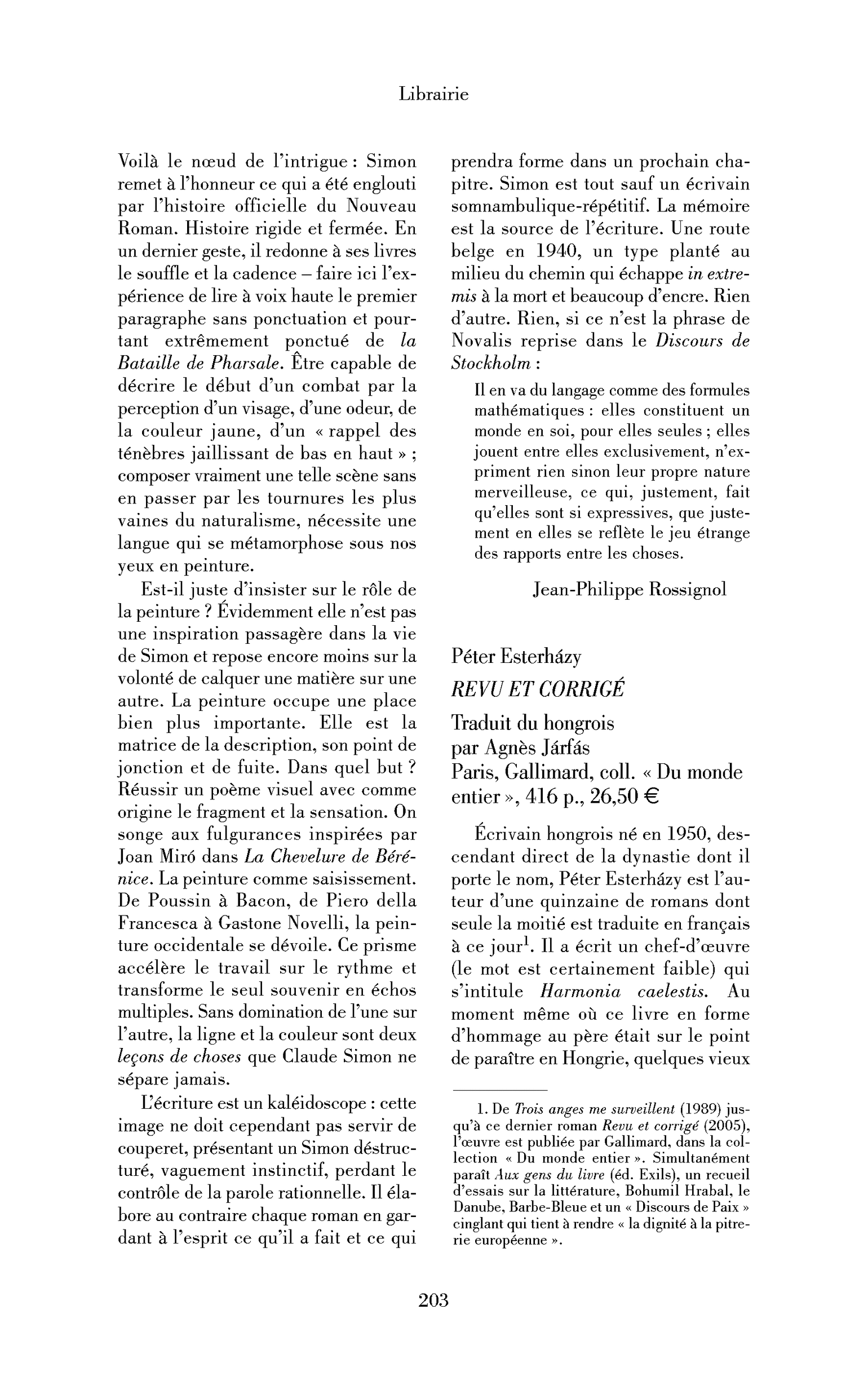 Péter Esterházy : Revu et corrigé