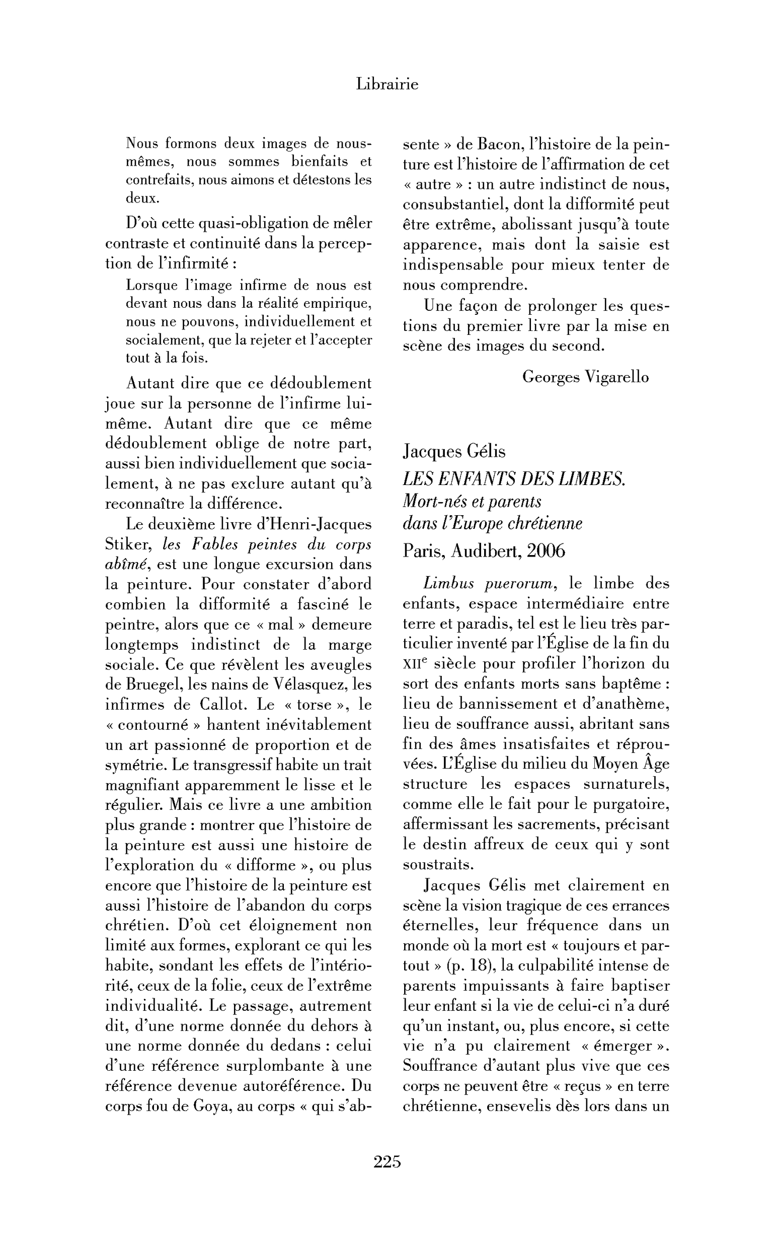 Jacques Gélis: les Enfants des limbes. Mort-nés et parents dans l’Europe chrétienne