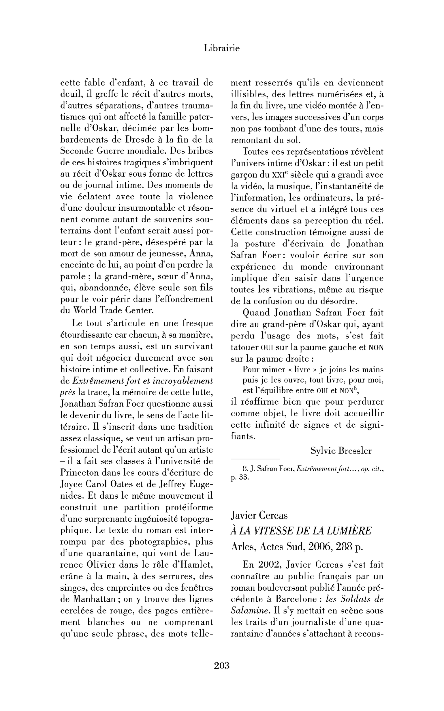 Javier Cercas : À la vitesse de la lumière