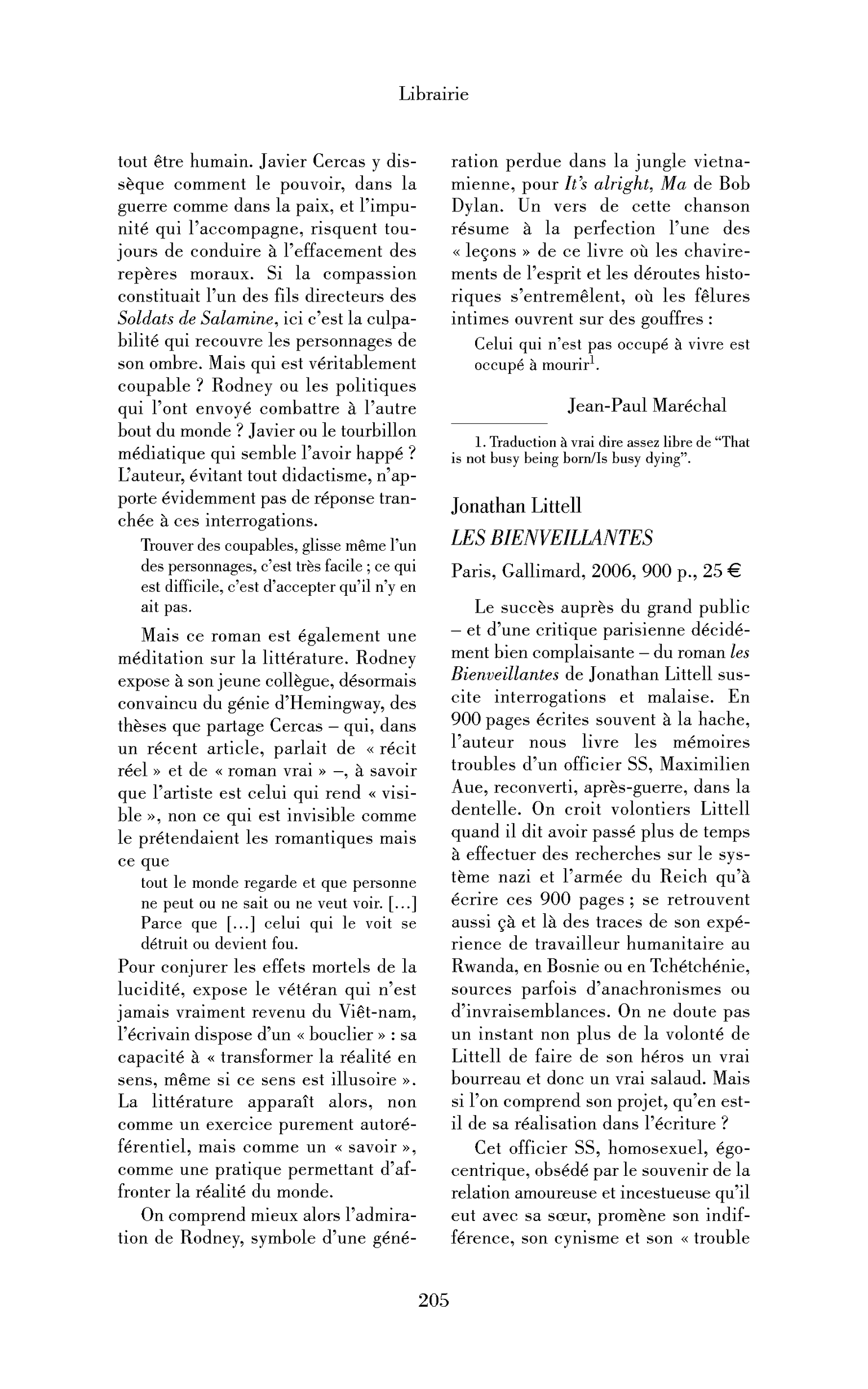 Jonathan Littell : les Bienveillantes