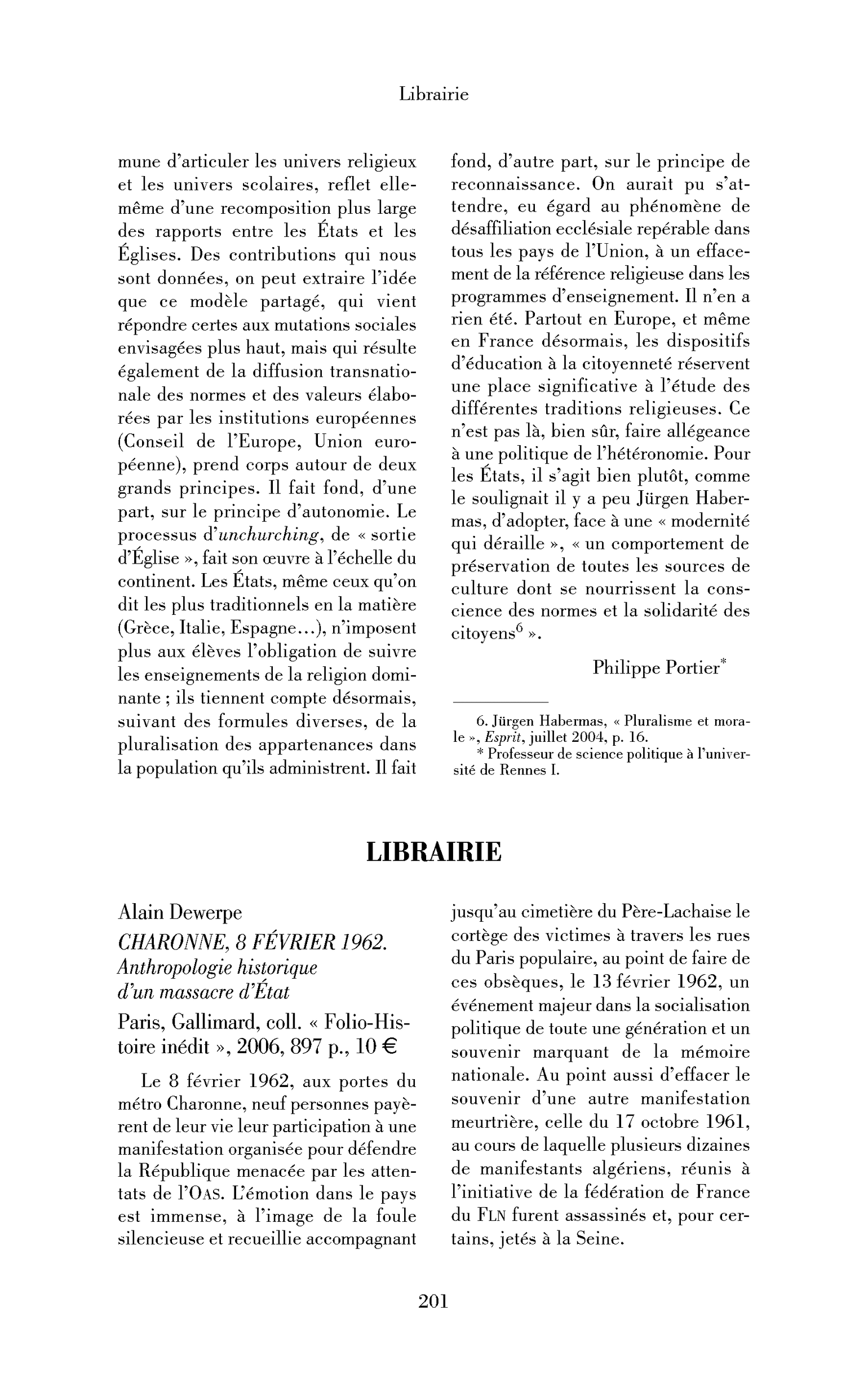 Alain Dewerpe : Charonne, 8 février 1962. Anthropologie historique d’un massacre d’État