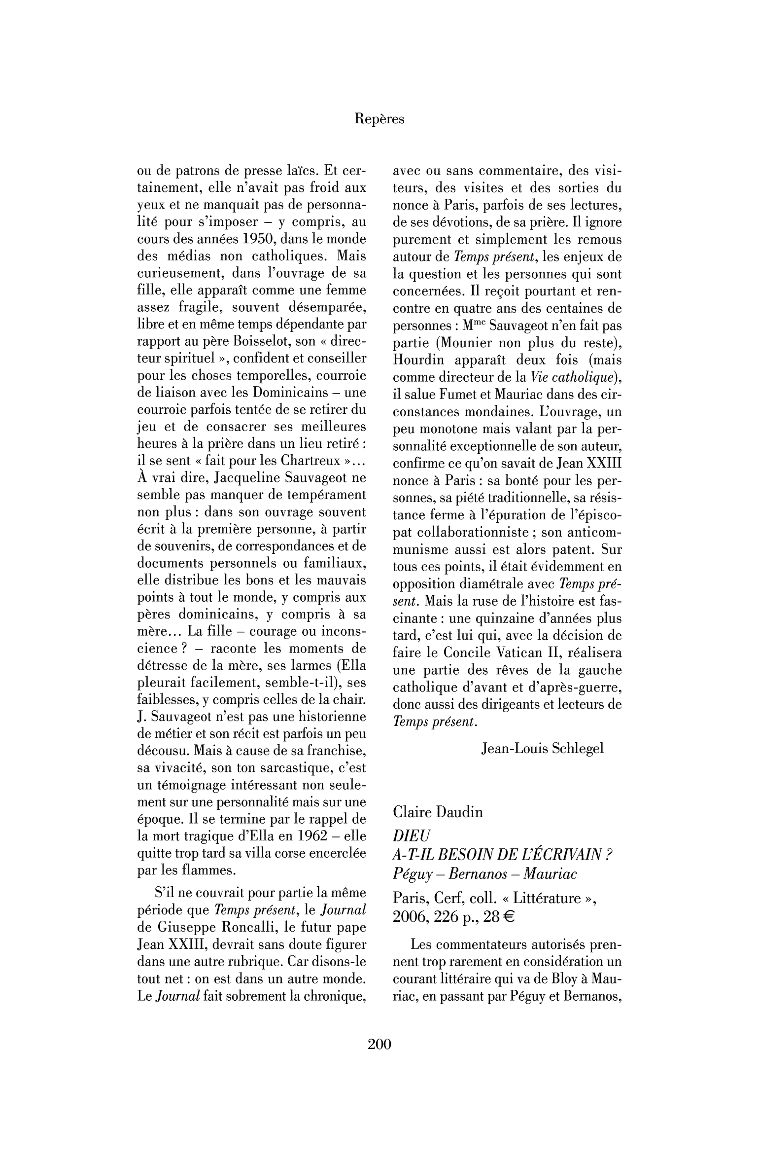 Claire Daudin : Dieu a-t-il besoin de l’écrivain? Péguy - Bernanos - Mauriac