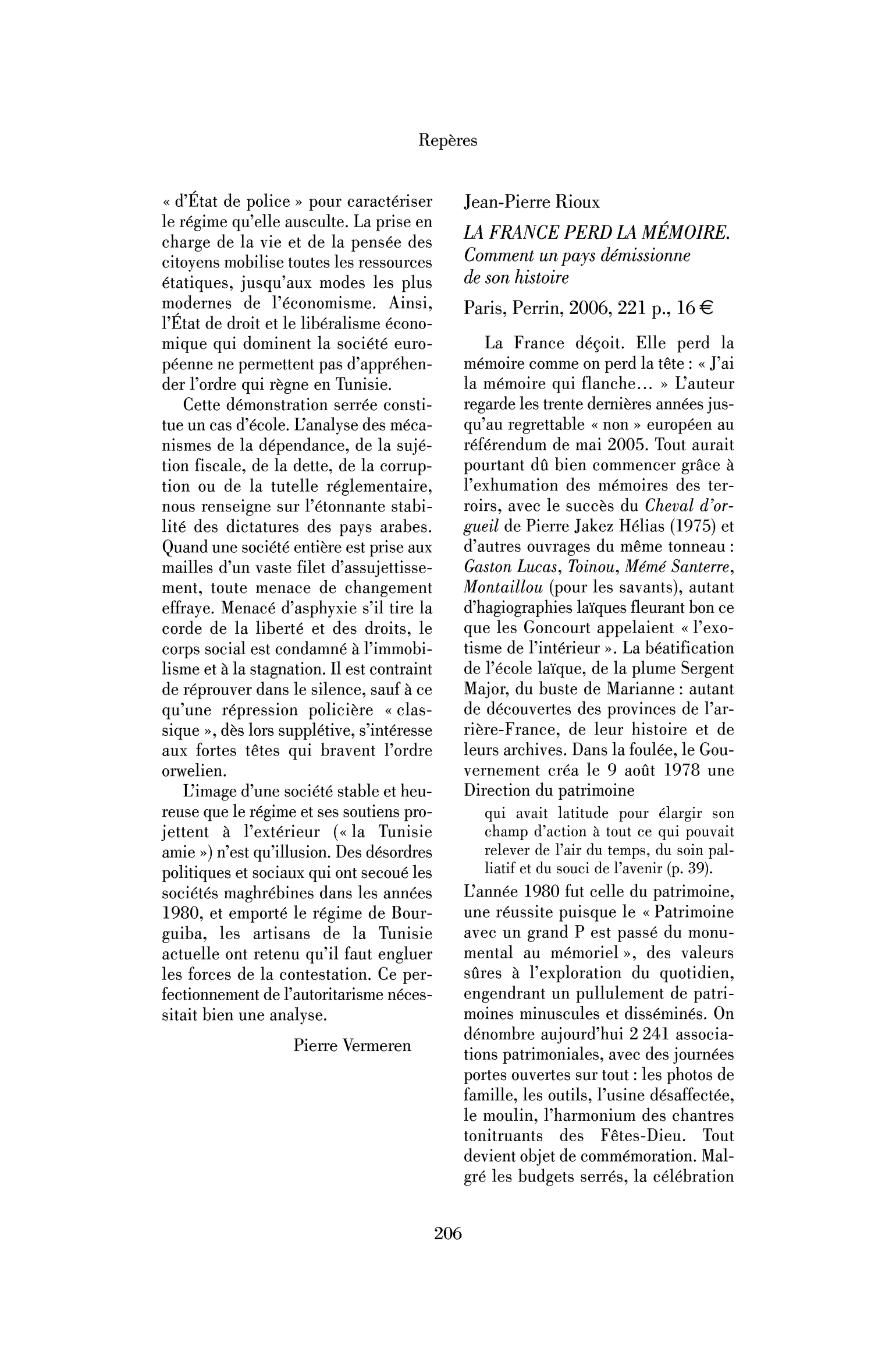 Jean-Pierre Rioux : la France perd la mémoire. Comment un pays démissionne de son histoire
