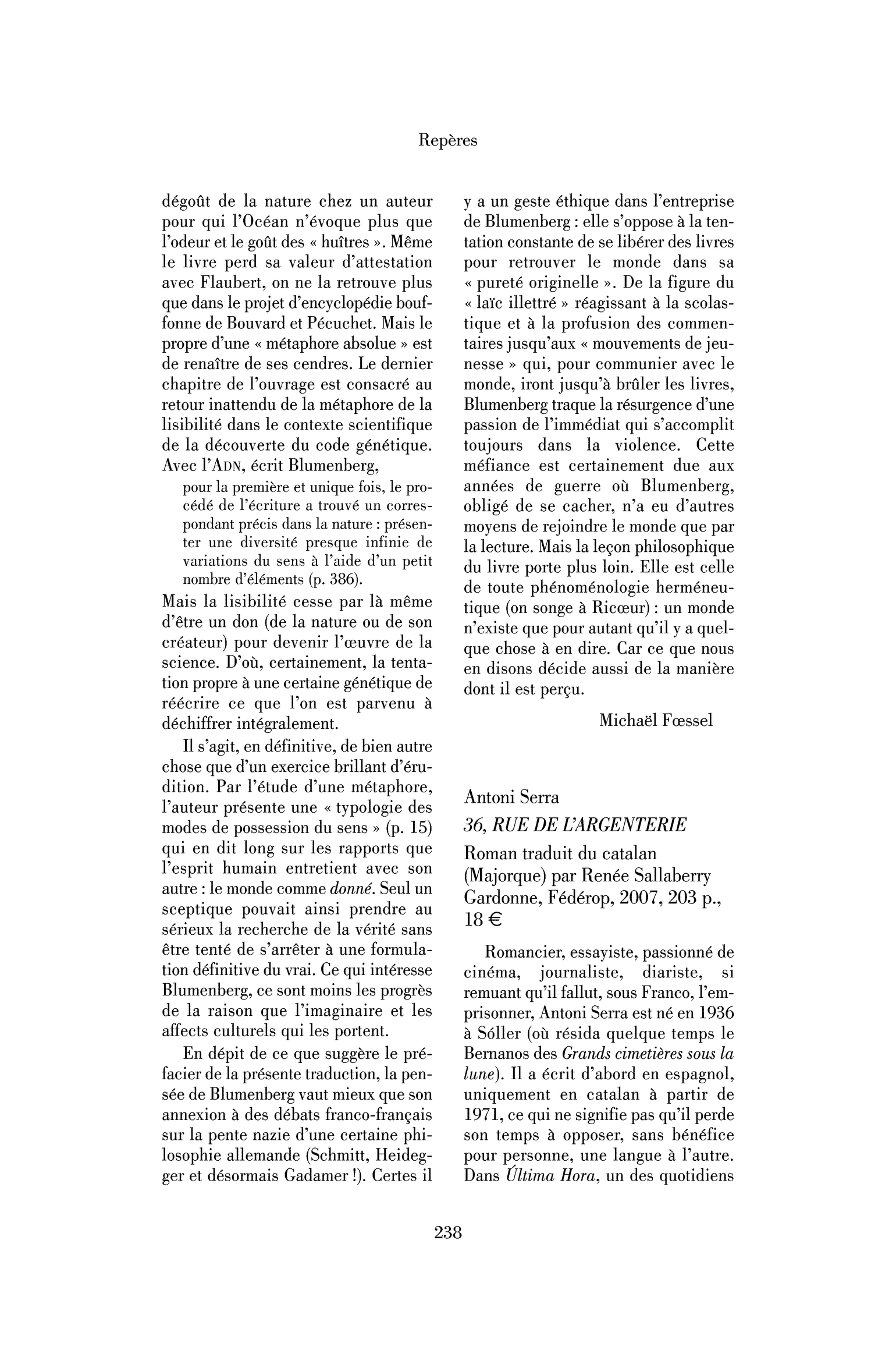 Antoni Serra : 36, rue de l’Argenterie