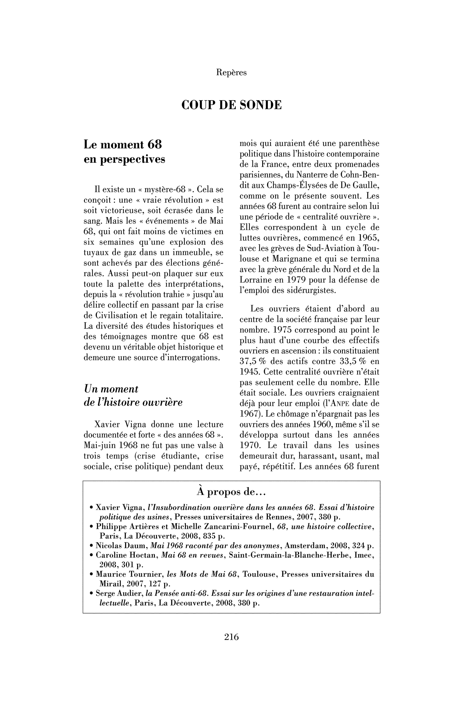 Le moment 68 en perspectives