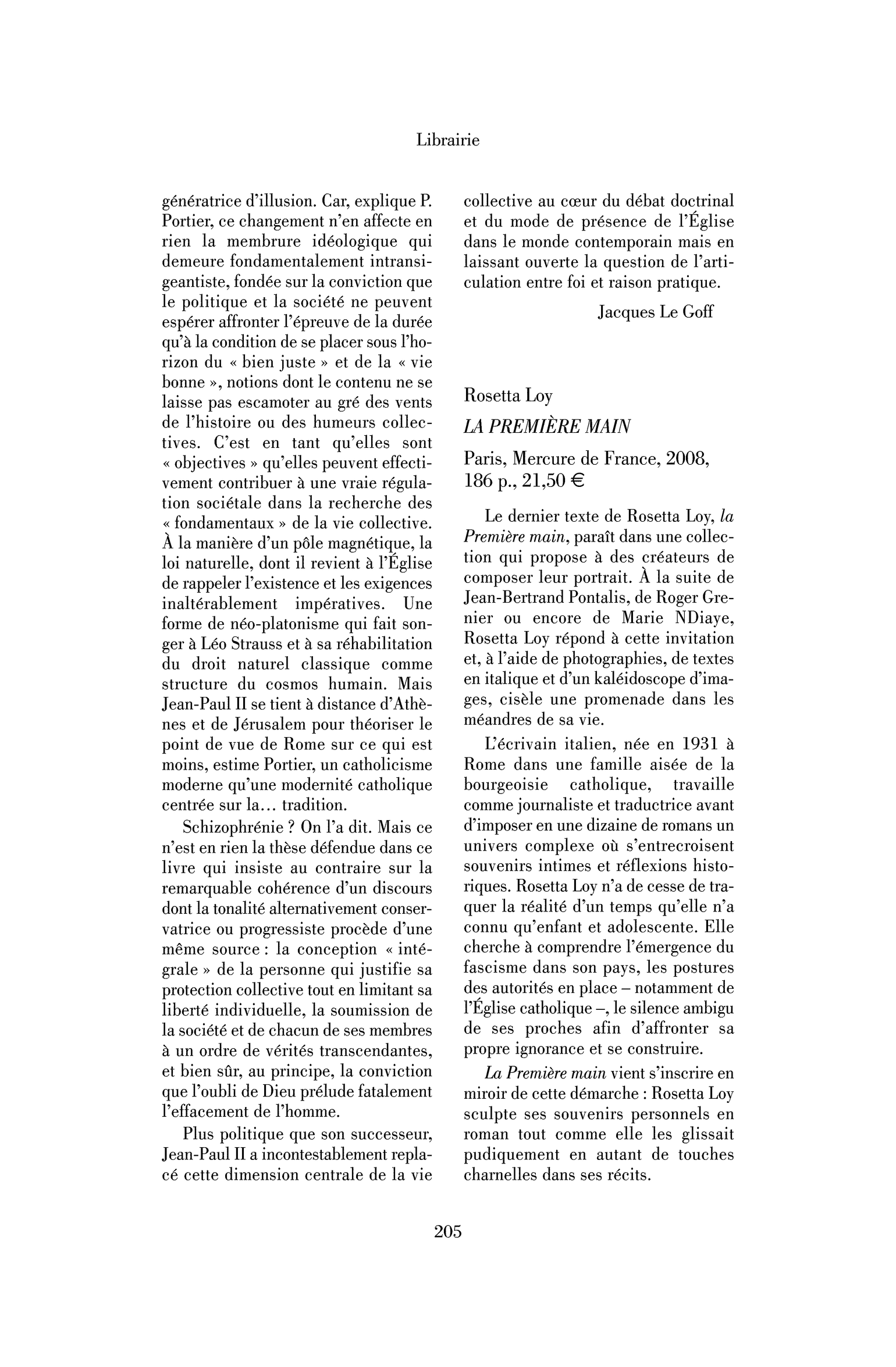 Rosetta Loy : la Première main