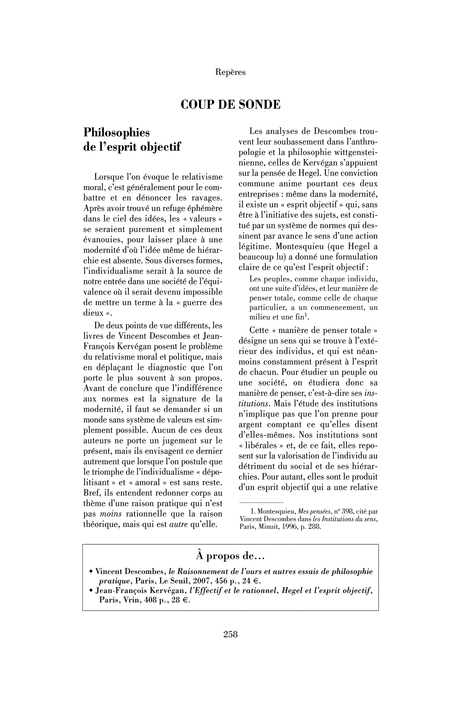 Philosophies de l’esprit objectif