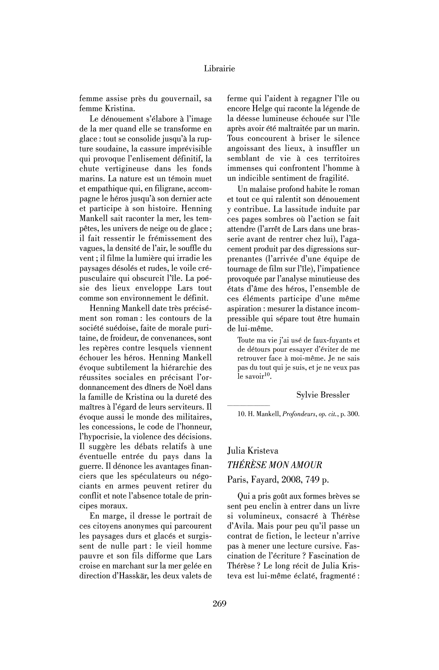 Julia Kristeva : Thérèse mon amour