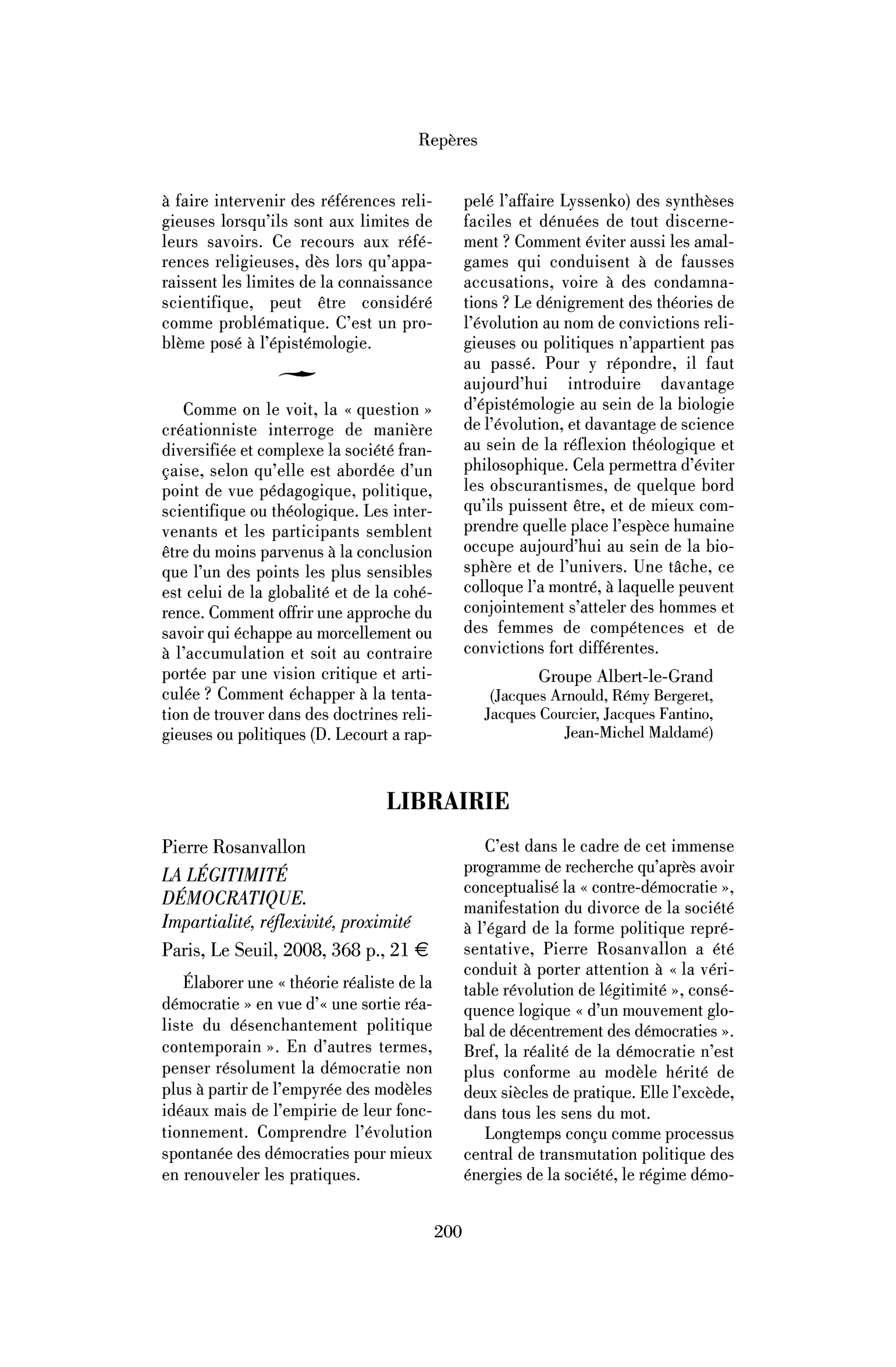 Pierre Rosanvallon: la Légitimité démocratique. Impartialité, réflexivité, proximité