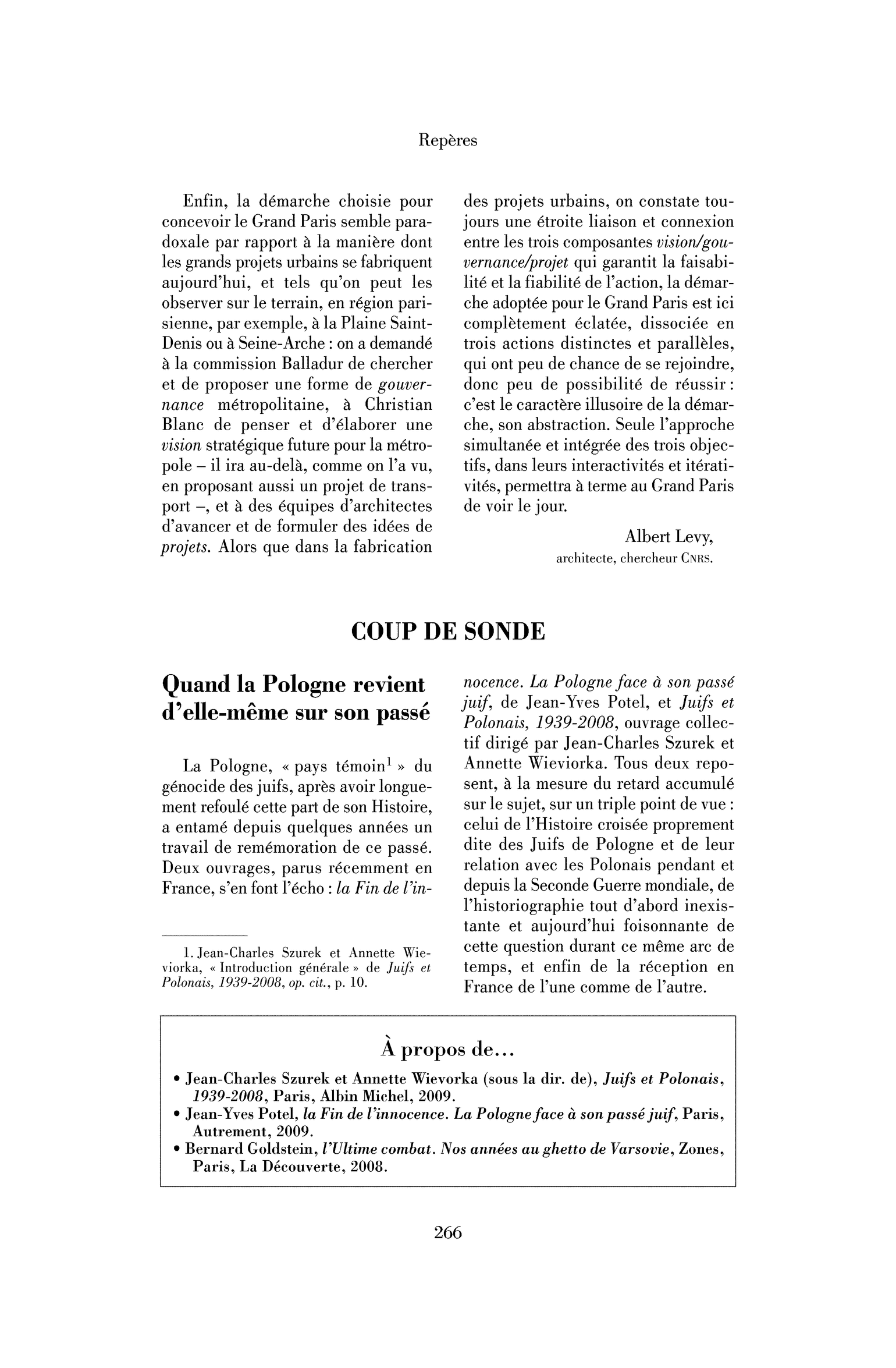 Quand la Pologne revient d’elle-même sur son passé