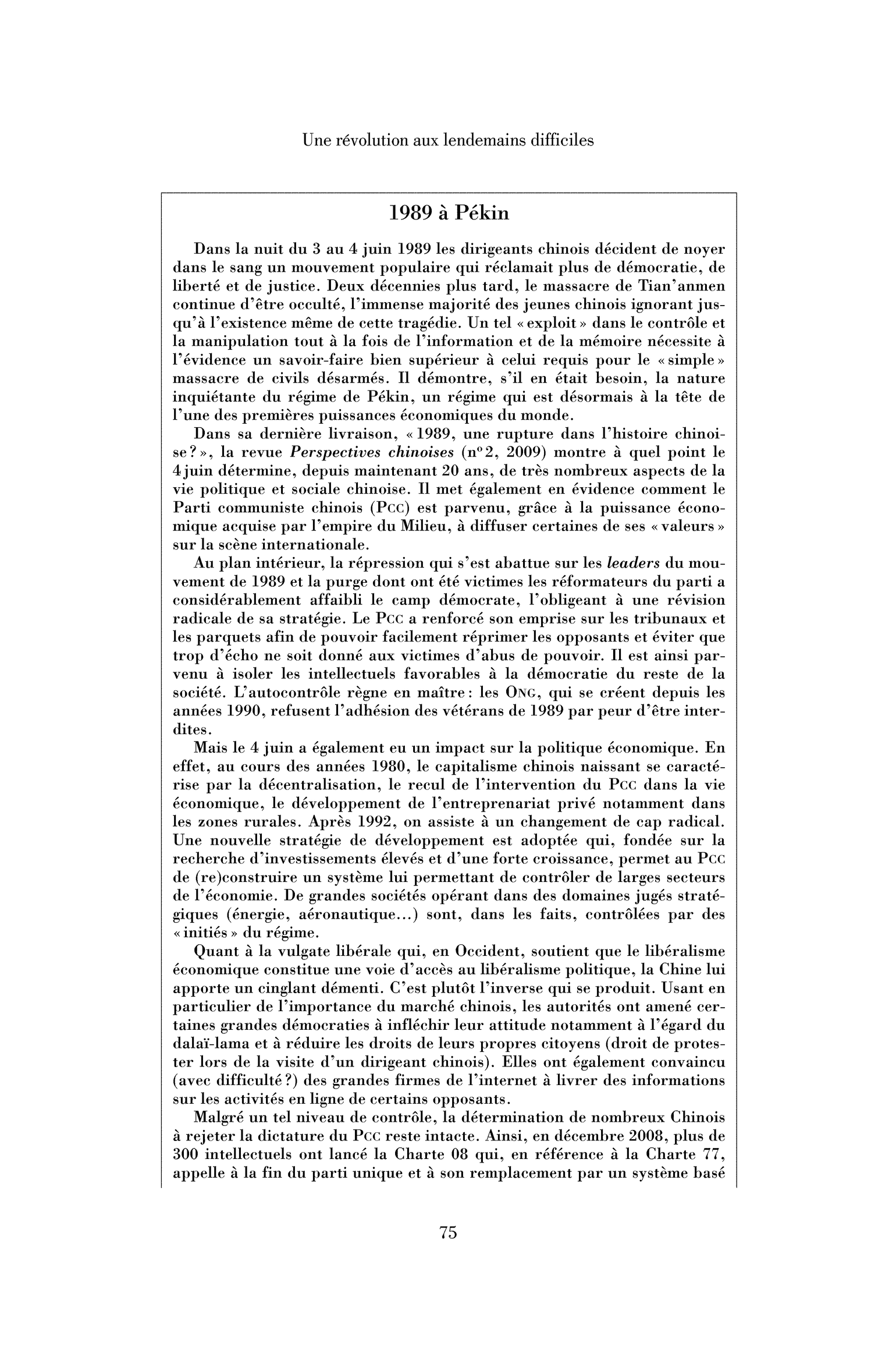 Encadré : 1989 à Pékin