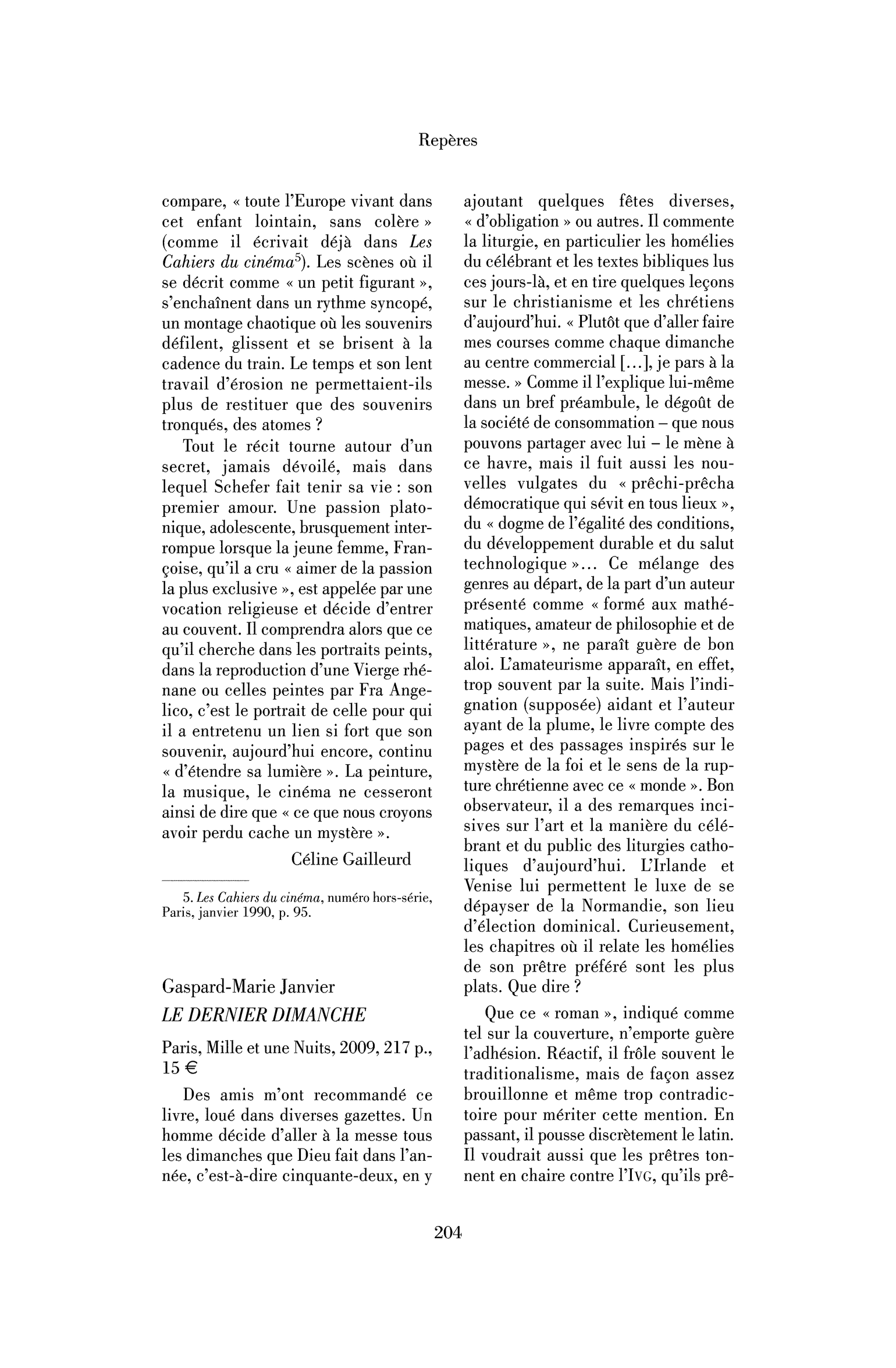 Gaspard-Marie Janvier: le Dernier dimanche