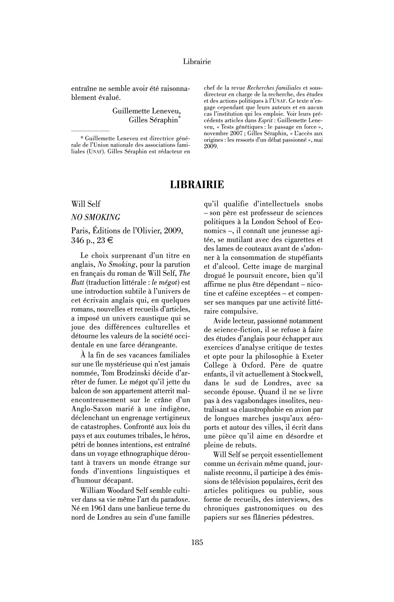 Will Self: No Smoking