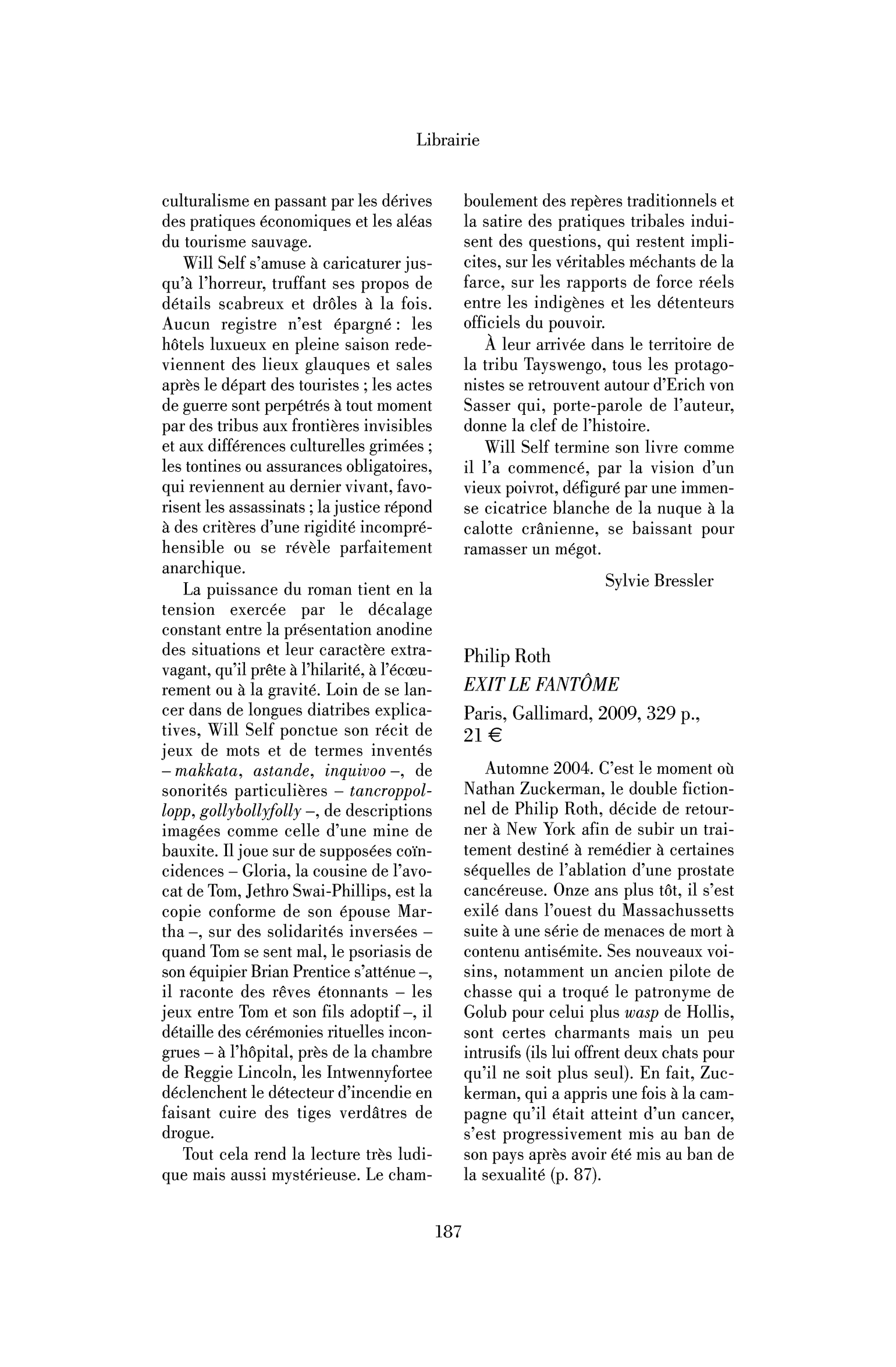 Philip Roth: Exit le fantôme