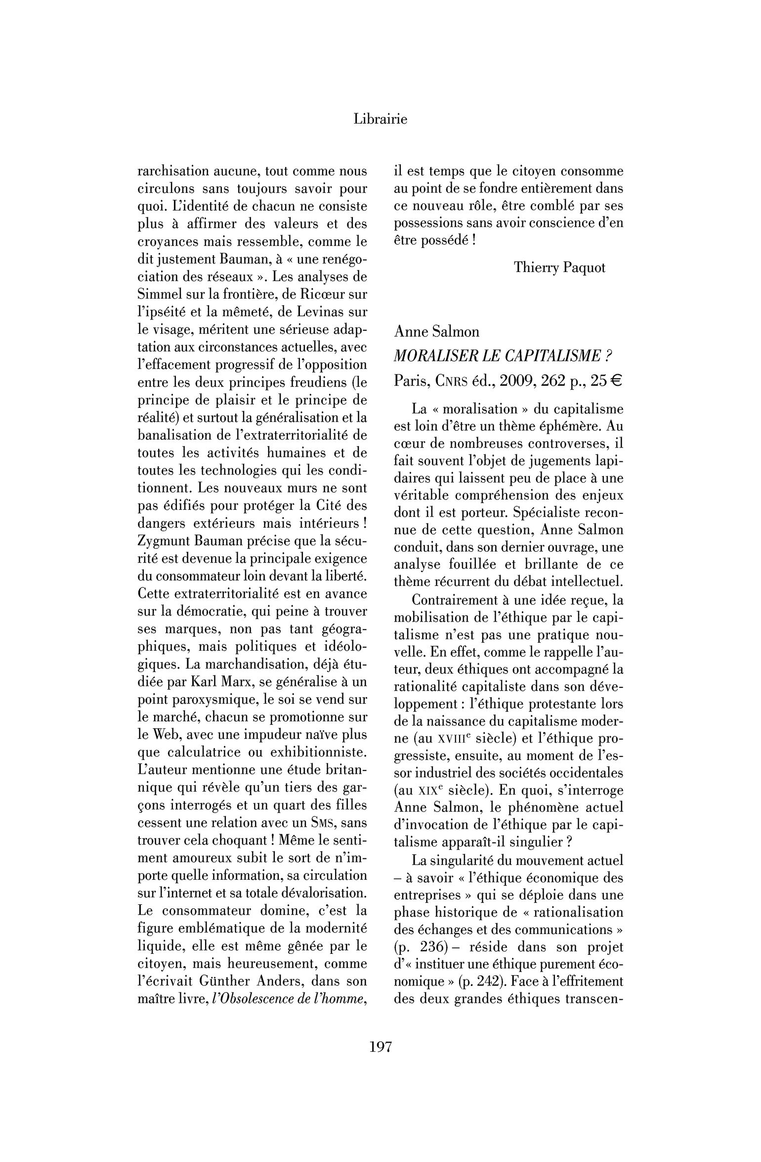 Anne Salmon: Moraliser le capitalisme ?