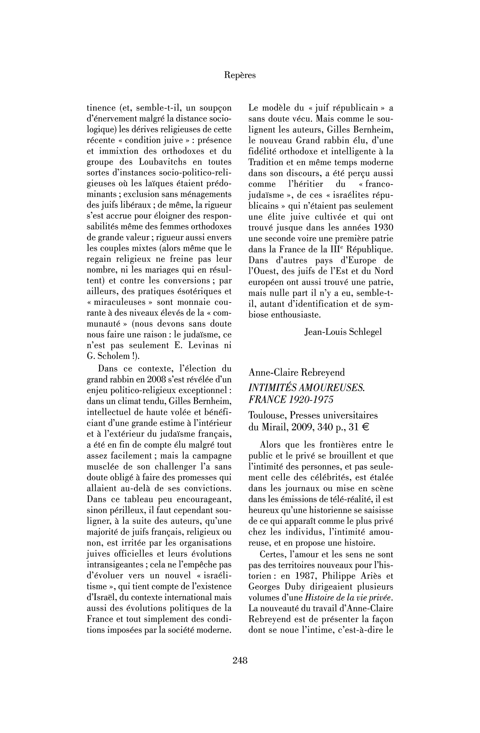 Anne-Claire Rebreyend : Intimités amoureuses. France 1920-1975