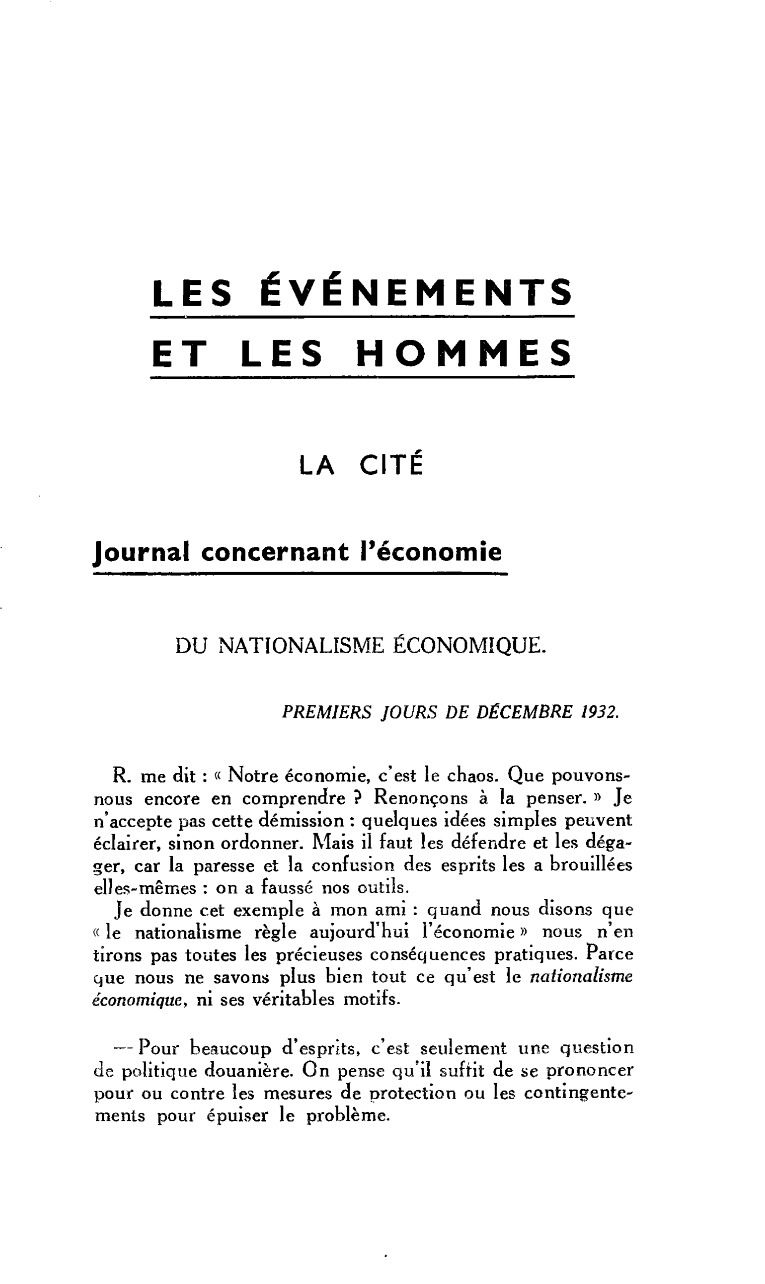 LA CITÉ : Journal concernant l’économie