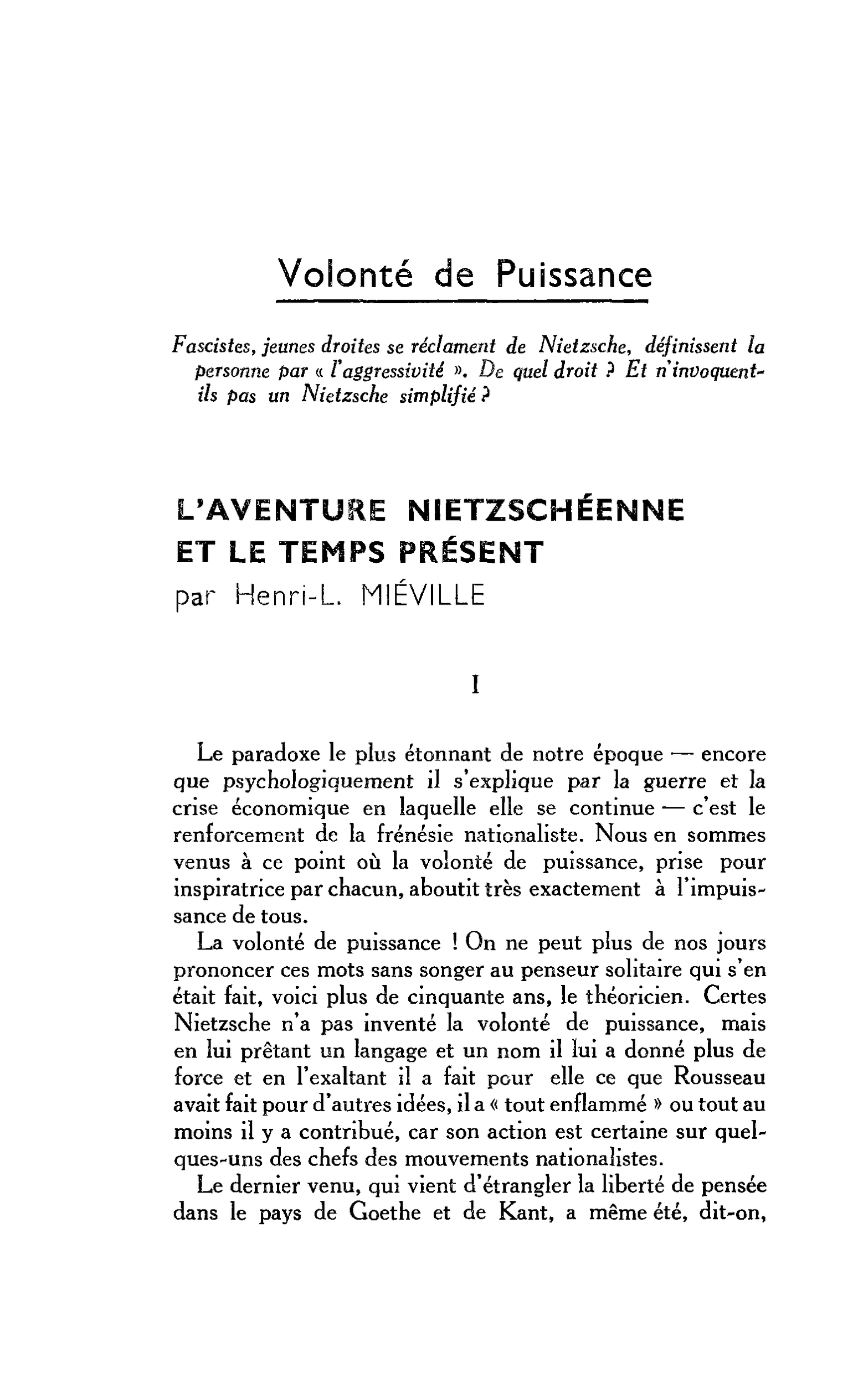 Volonté de Puissance