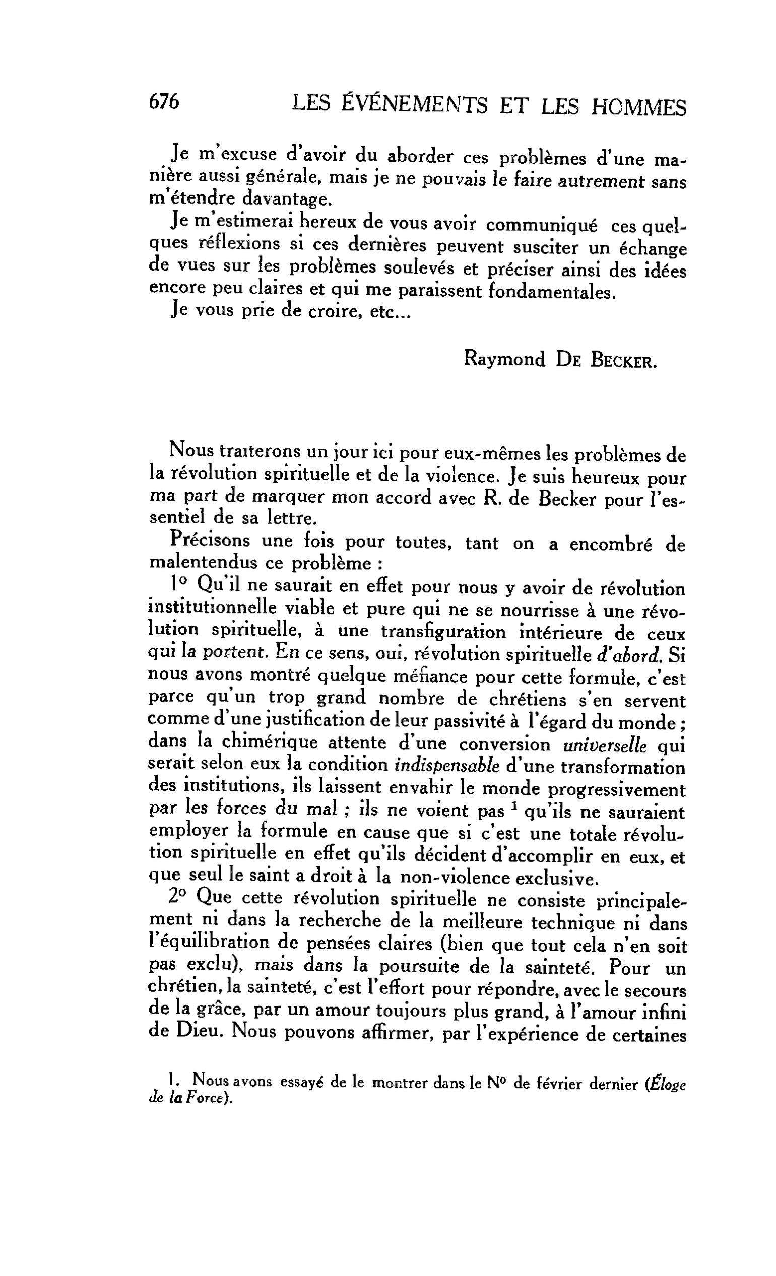 Les événements et les hommes