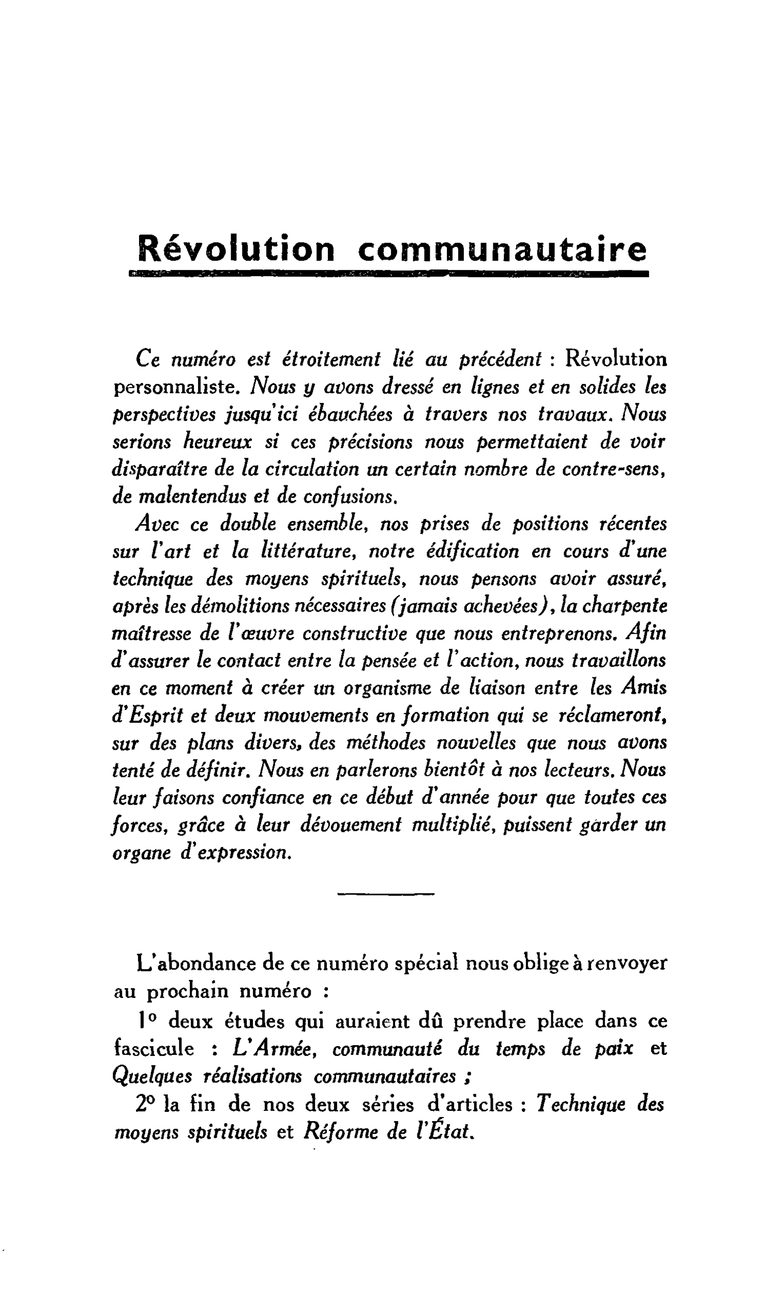 Révolution communautaire