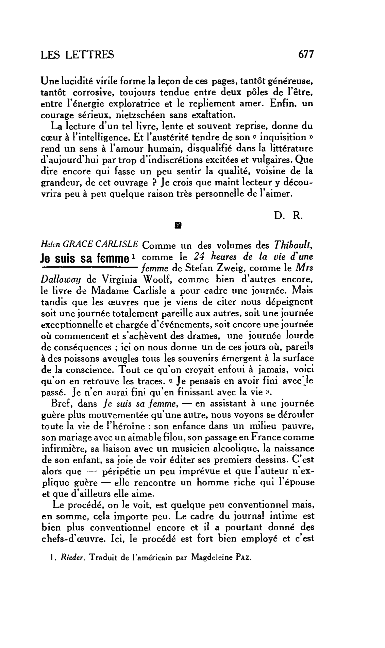 LES LETTRES : Helen GRACE CARLISLE Je suis sa femme