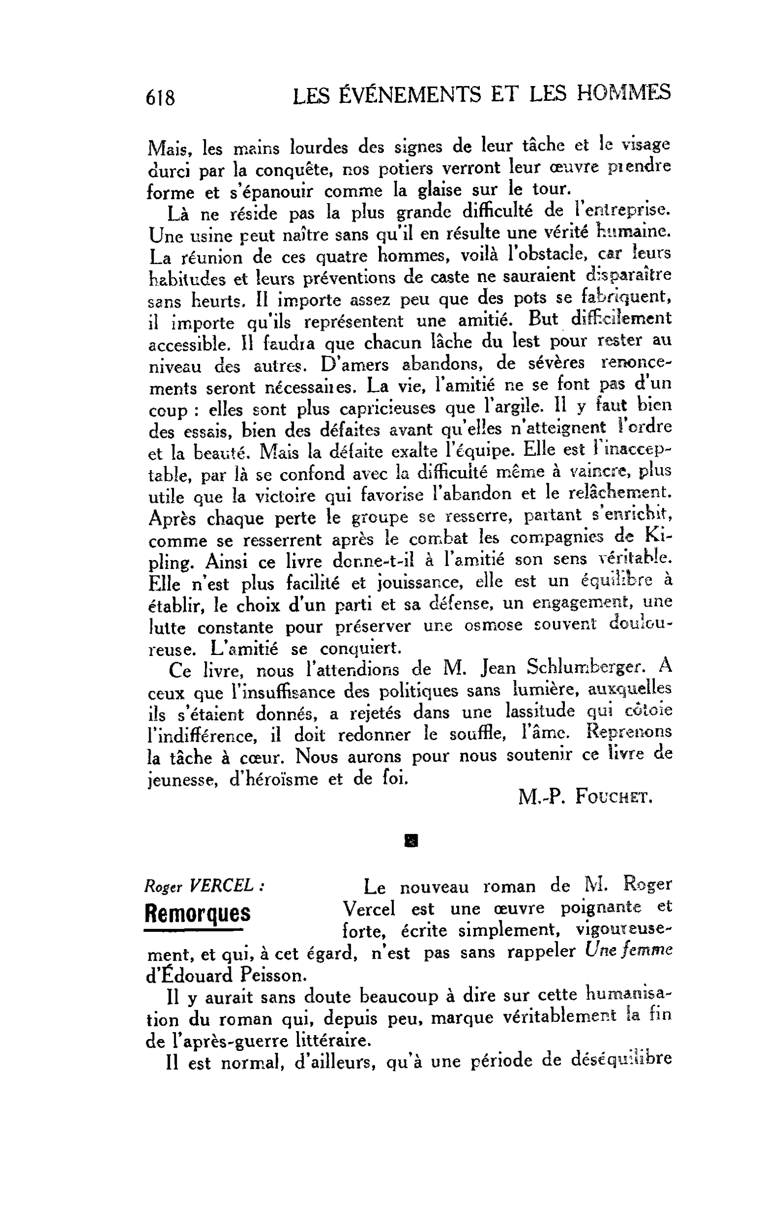 LES LETTRES. Roger VERCEL : Remorques