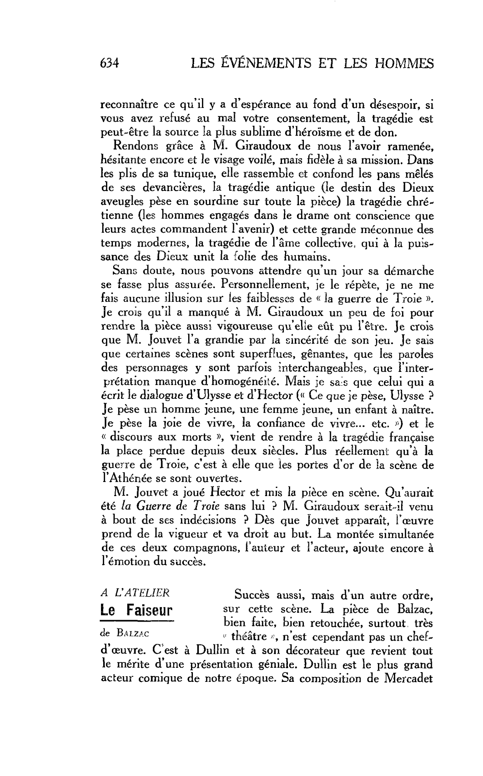 LES ARTS. A L’ATELIER : Le Faiseur de Balzac