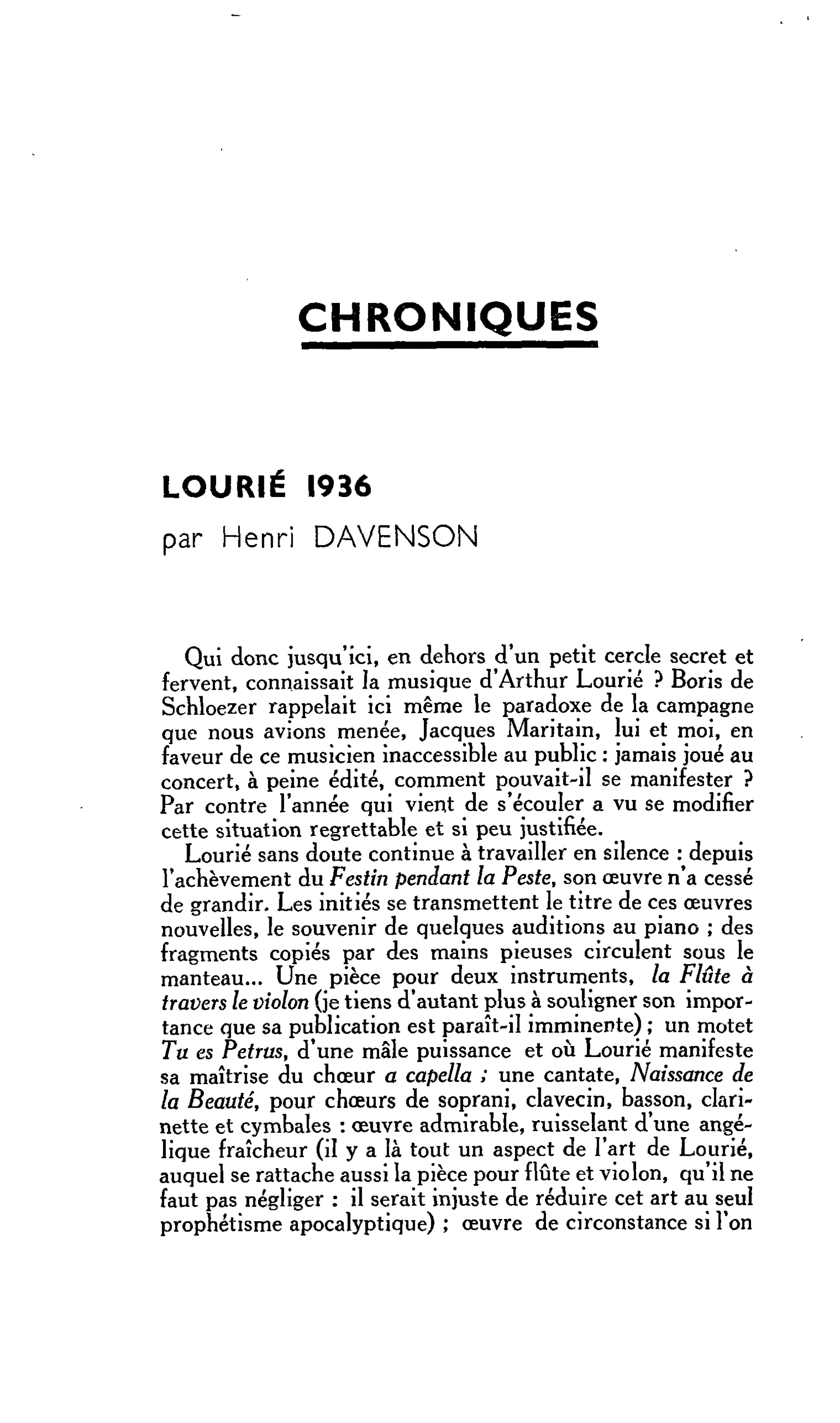 LOURIÉ 1936