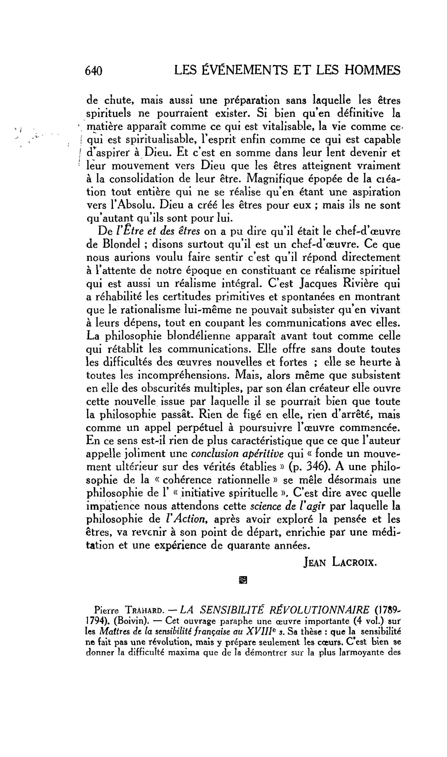 LA PENSÉE ENGAGÉE : LA SENSIBILITÉ RÉVOLUTIONNAIRE (1789-1794)