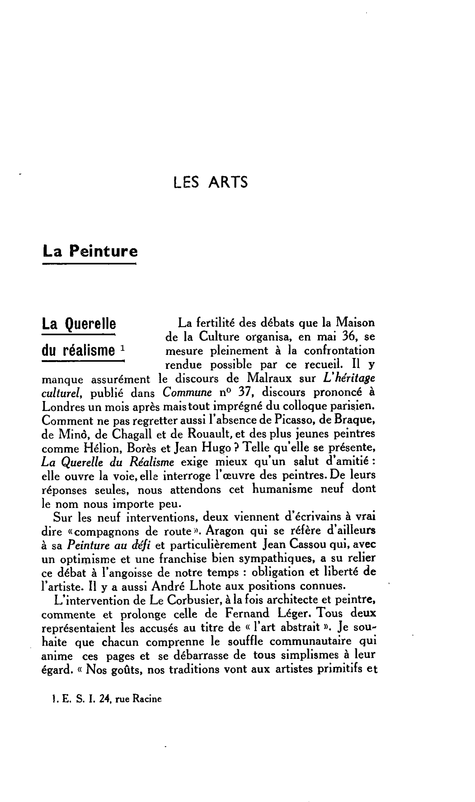 LES ARTS. La Peinture : La Querelle du réalisme