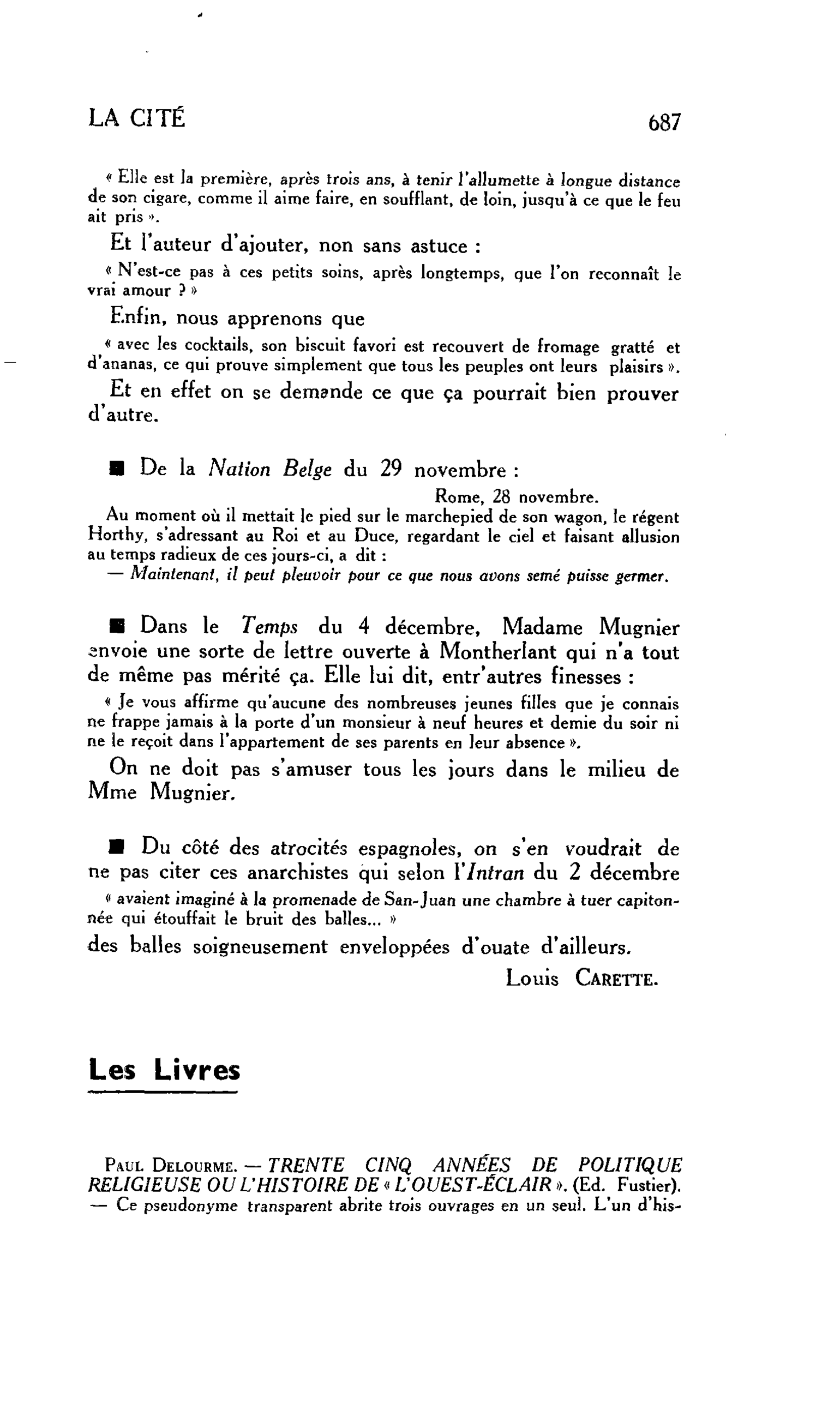 LA CITÉ : Les Livres