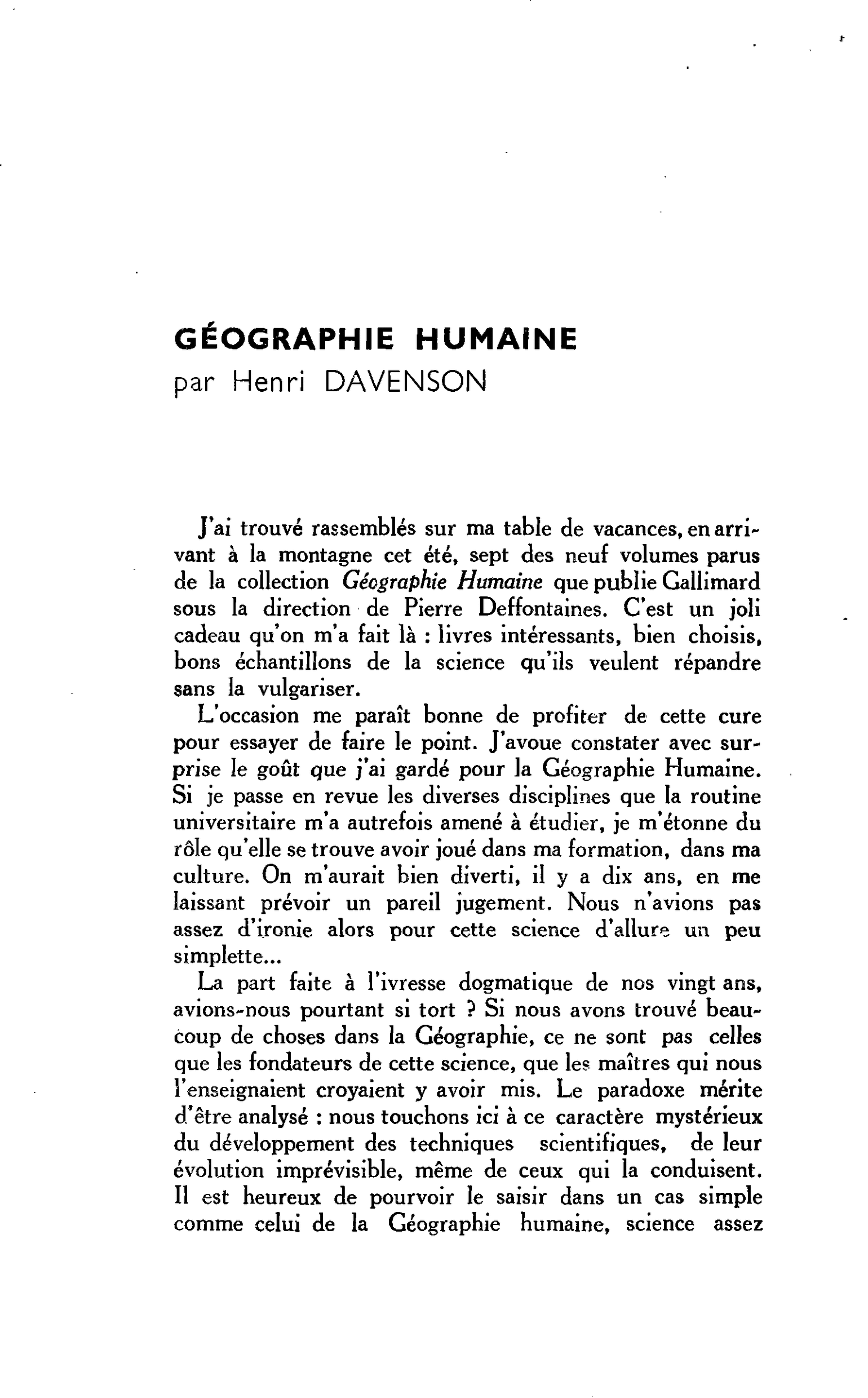 GÉOGRAPHIE HUMAINE
