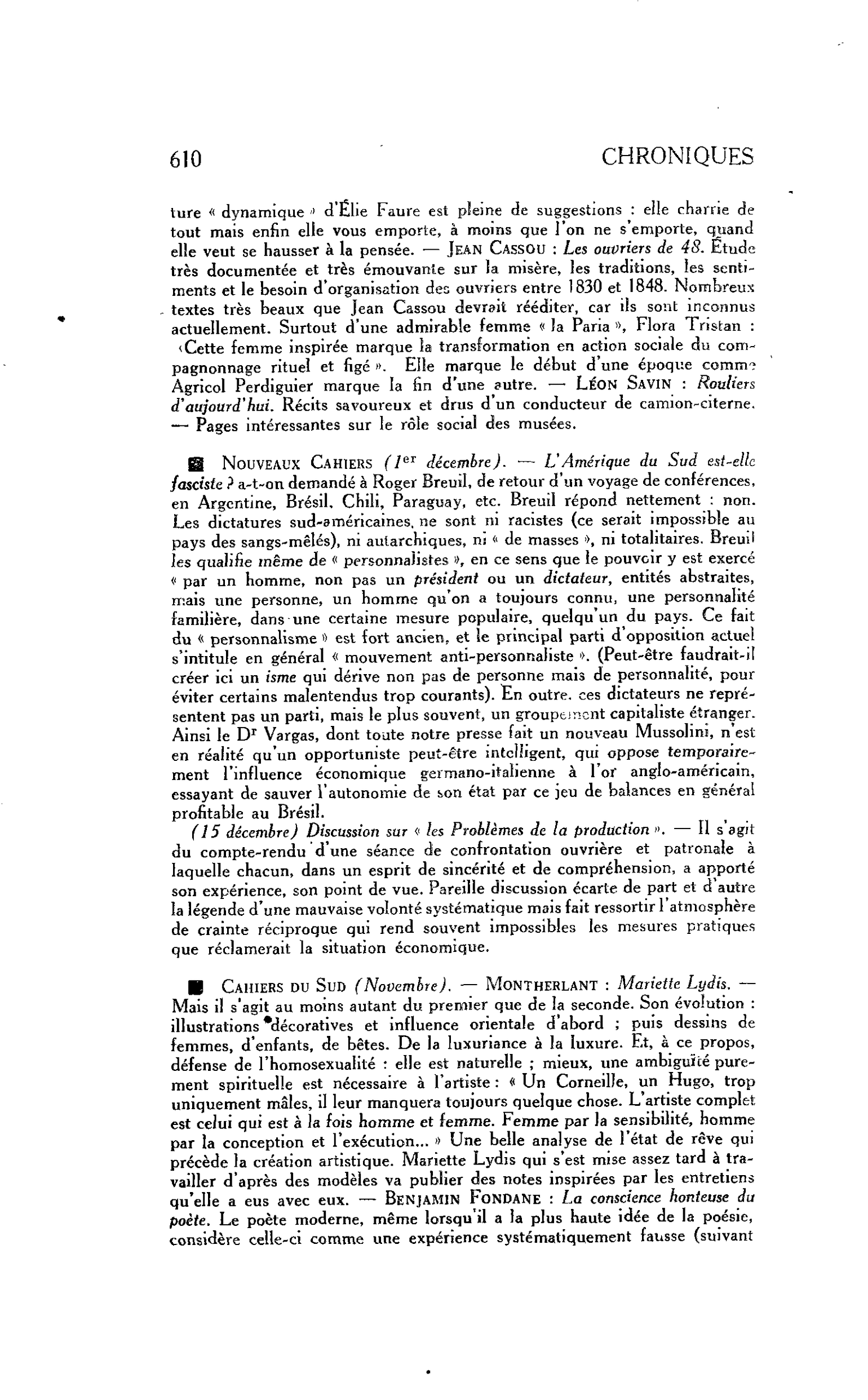 Nouveaux Cahiers ( leT décembre)