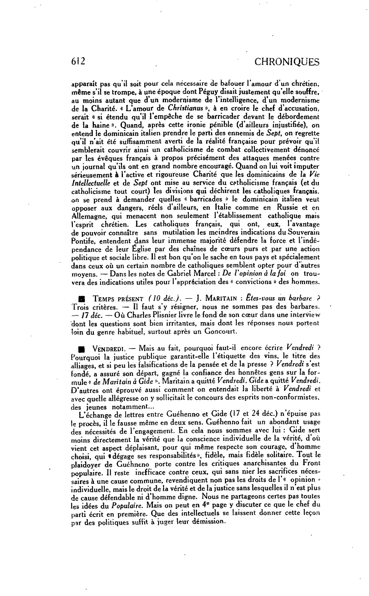 Temps présent (10 déc.)