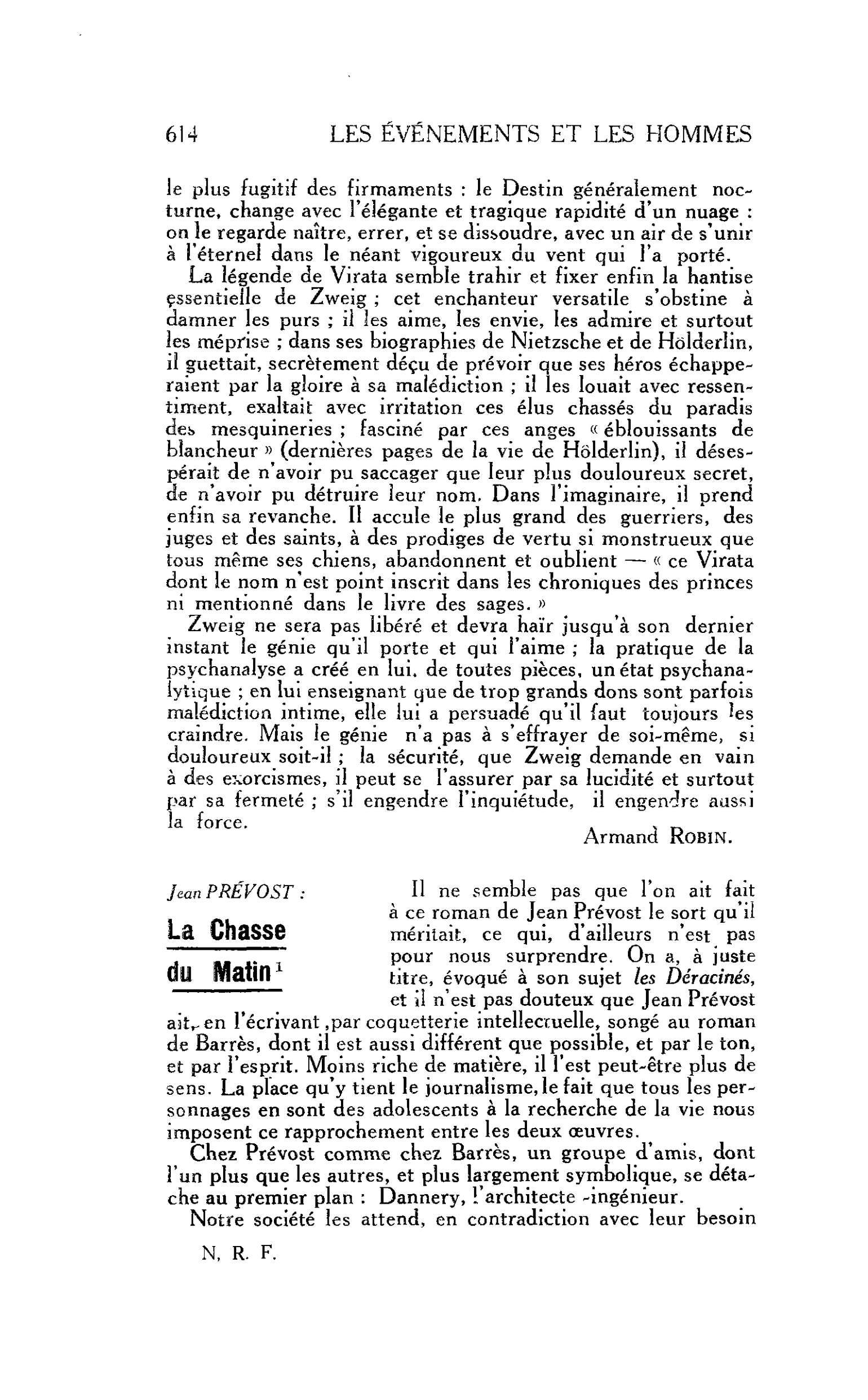 LES LETTRES. Jean PRÉVOST : La Chasse du Matin