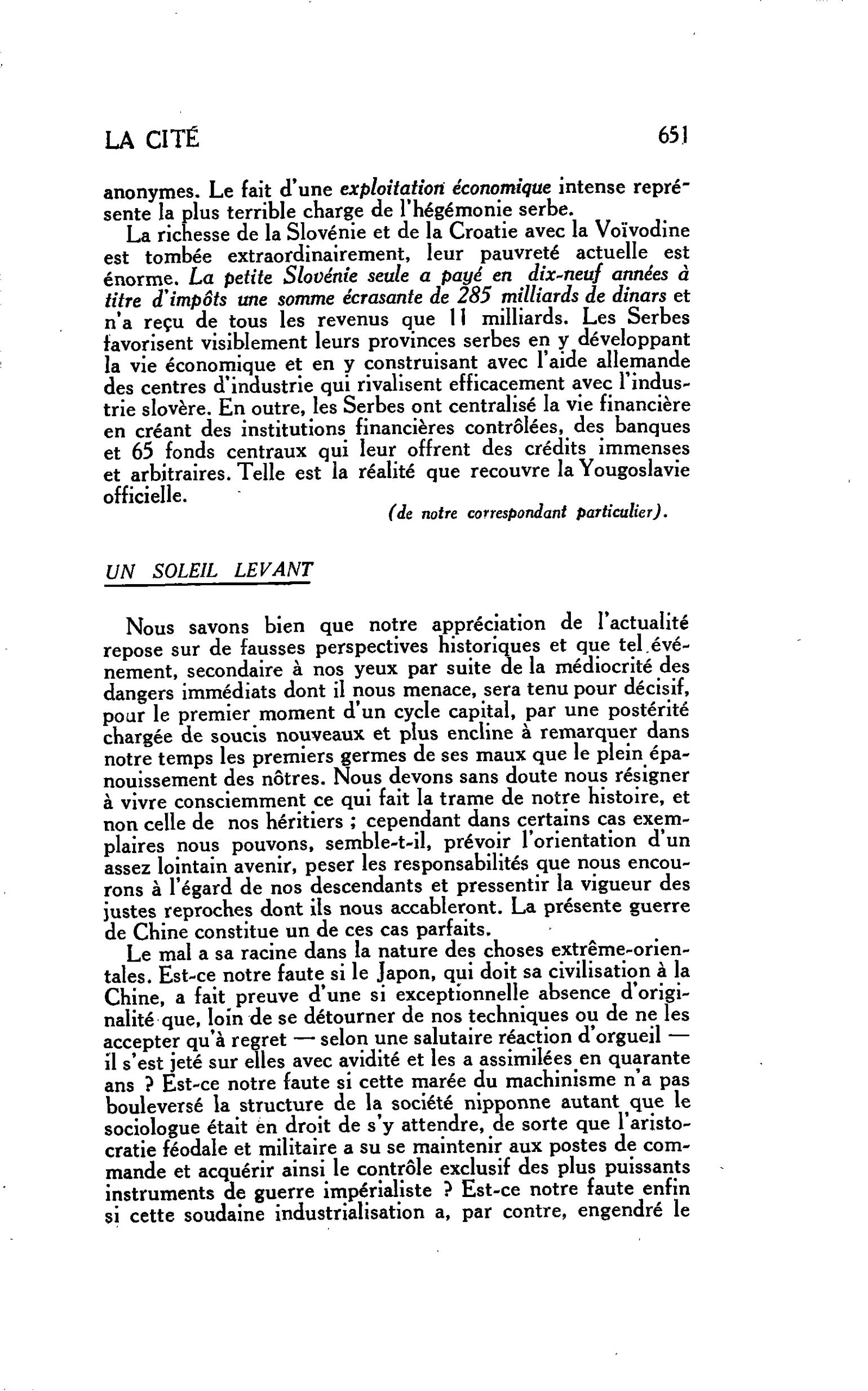 LA CITÉ : UN SOLEIL LEVANT