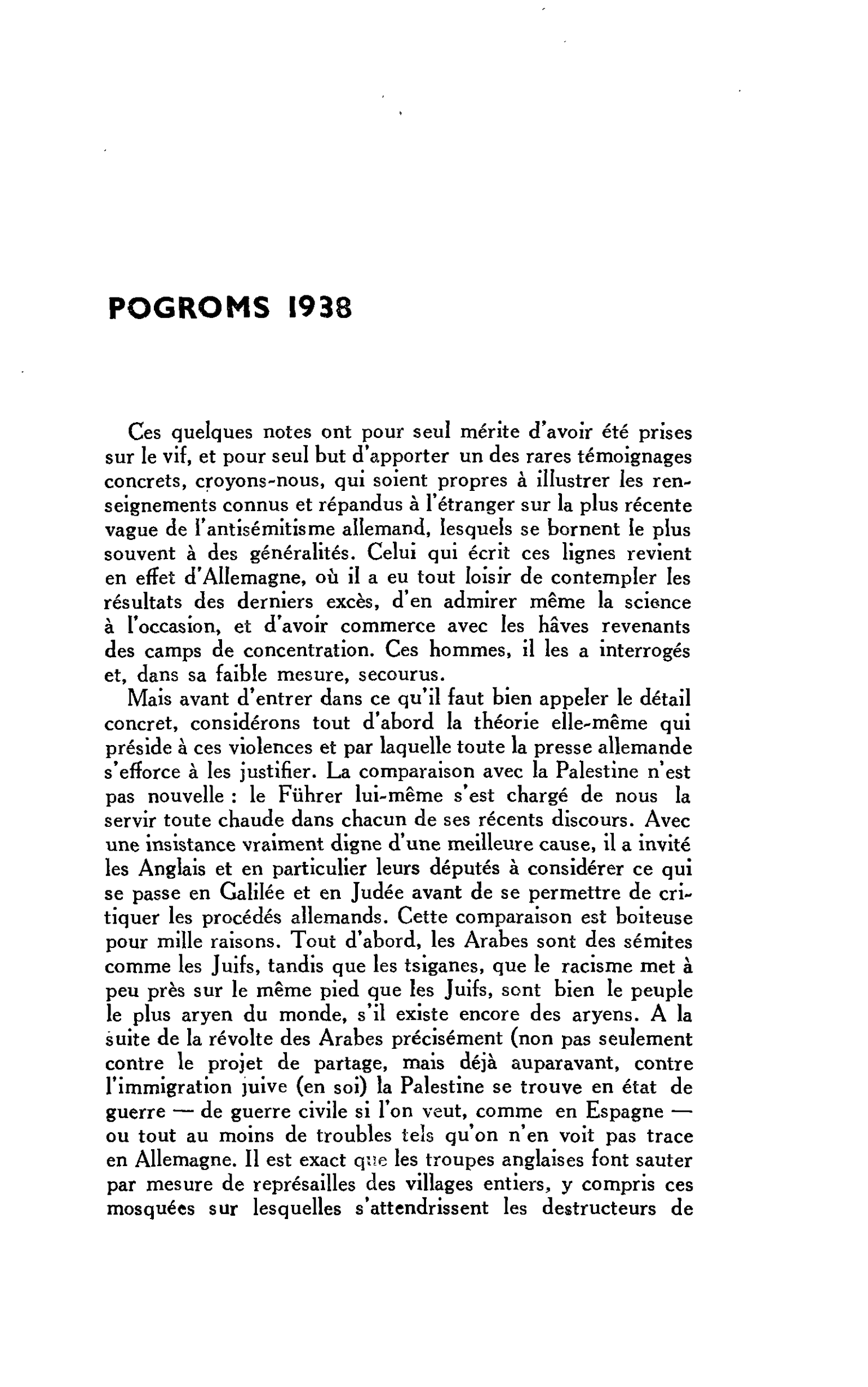 POGROMS 1938