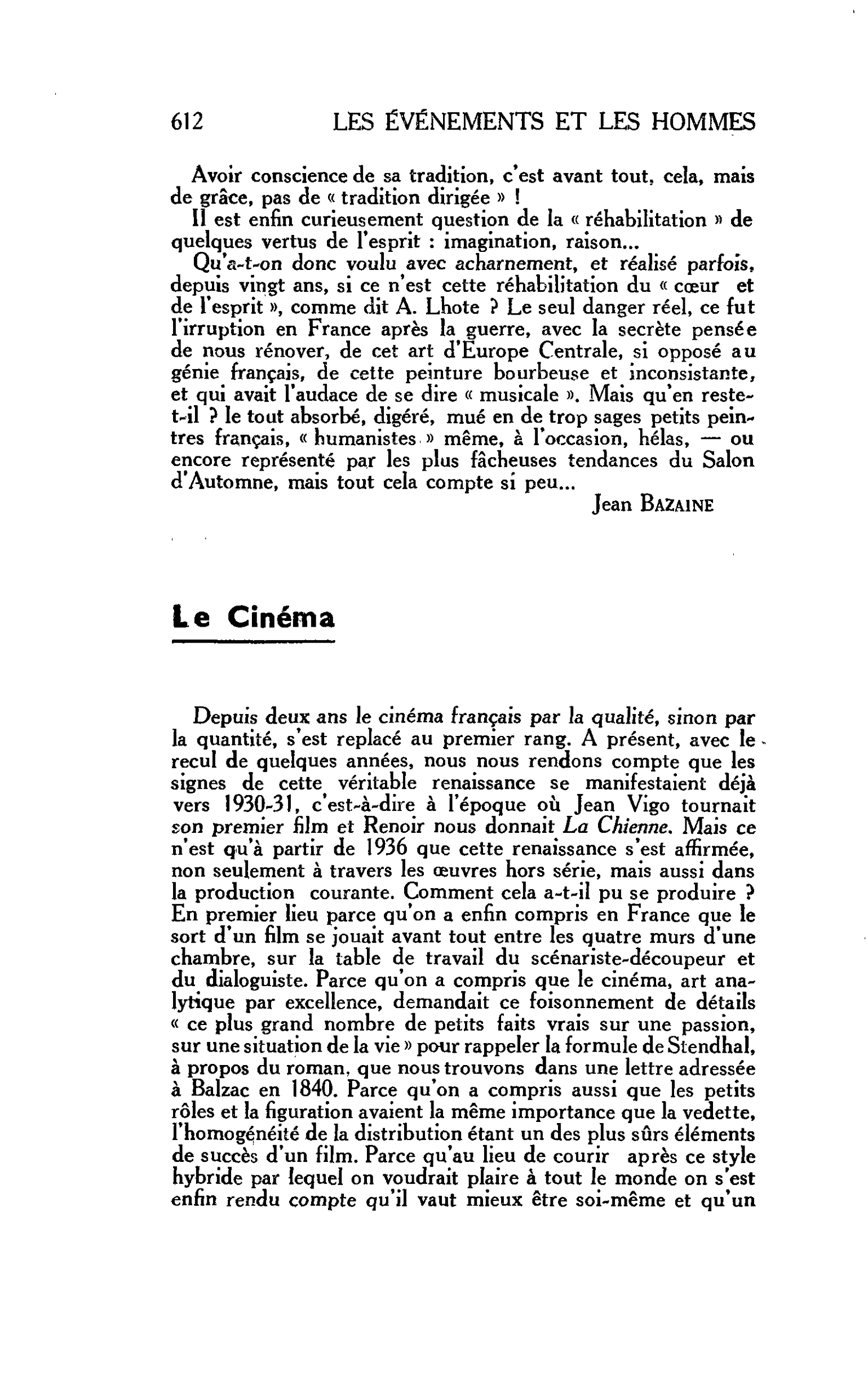 LES ARTS : Le Cinéma