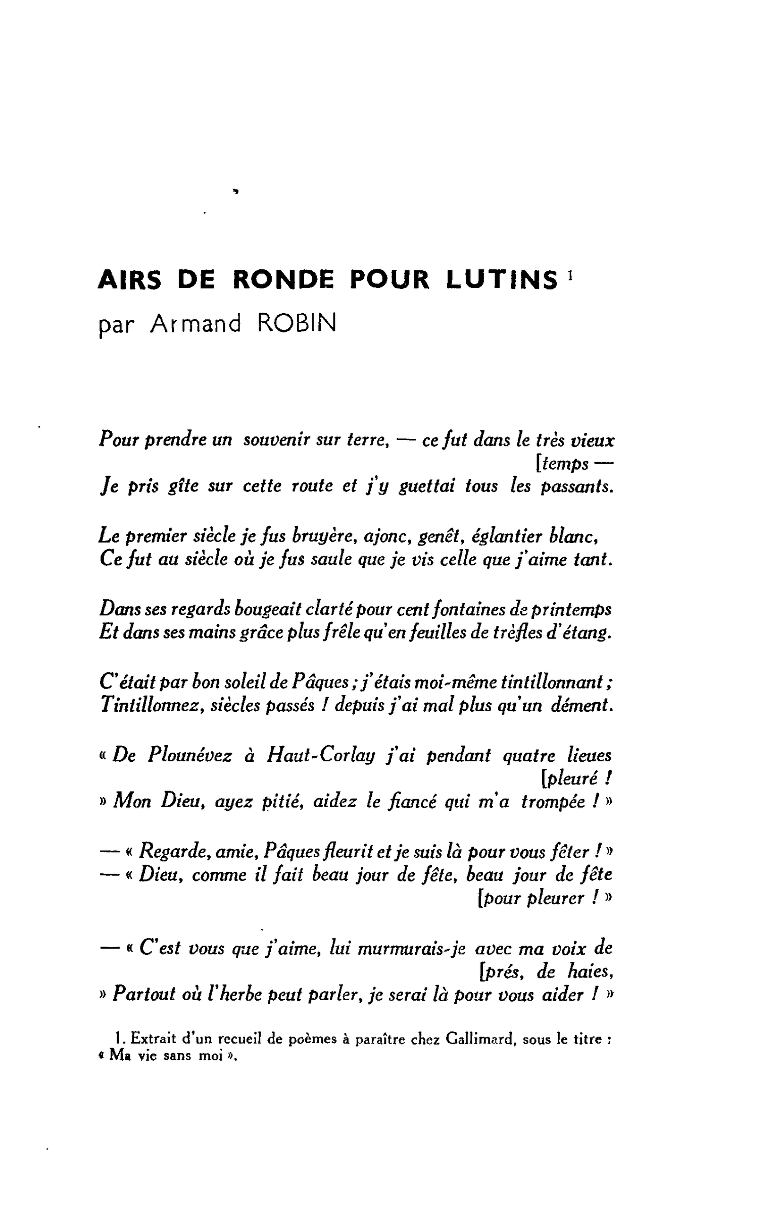 AIRS DE RONDE POUR LUTINS