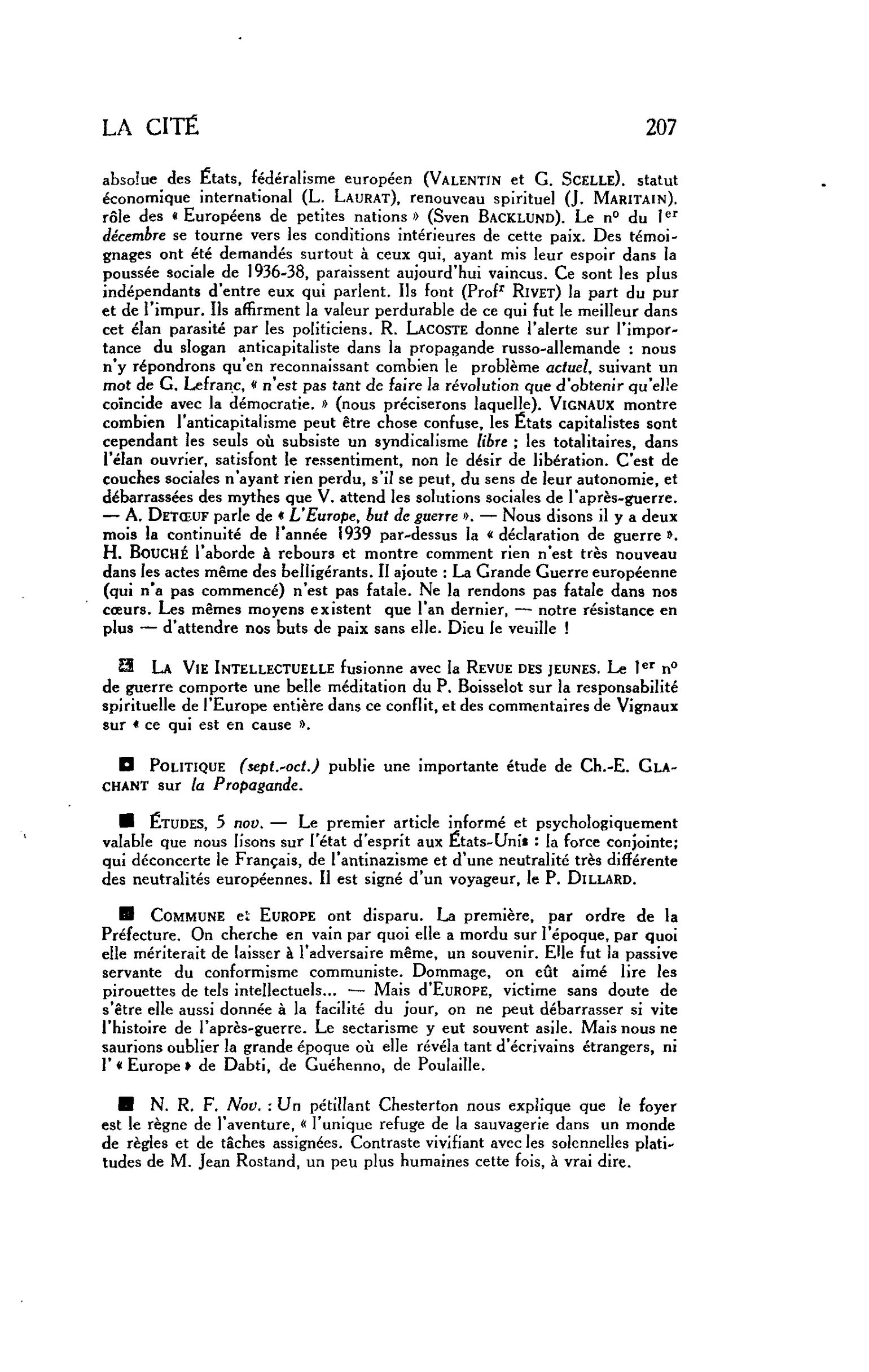 LA CITE : N. R. F.