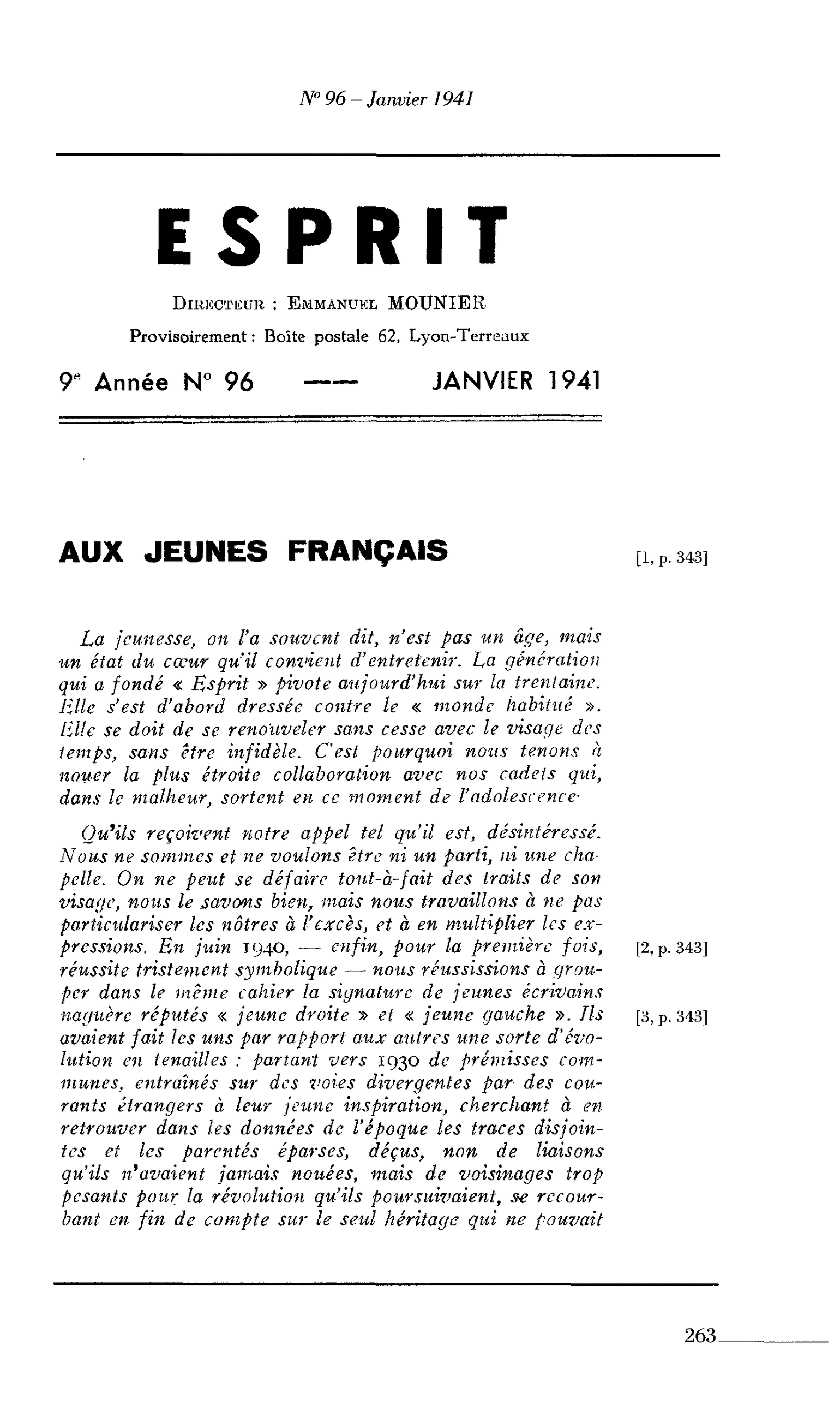 AUX JEUNES FRANÇAIS