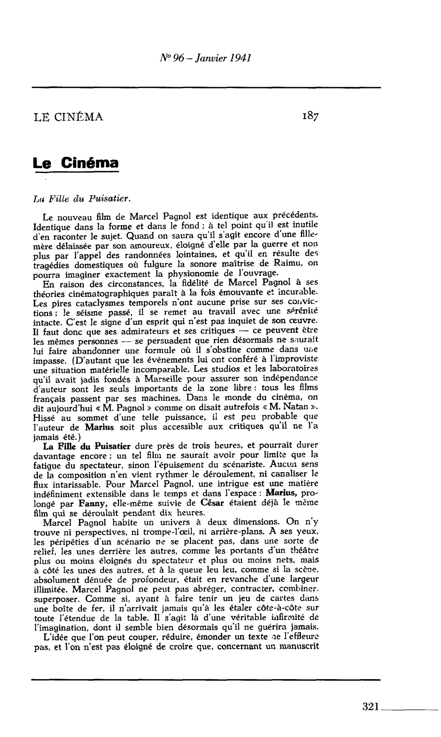 Le Cinéma : La Fille du Puisatier