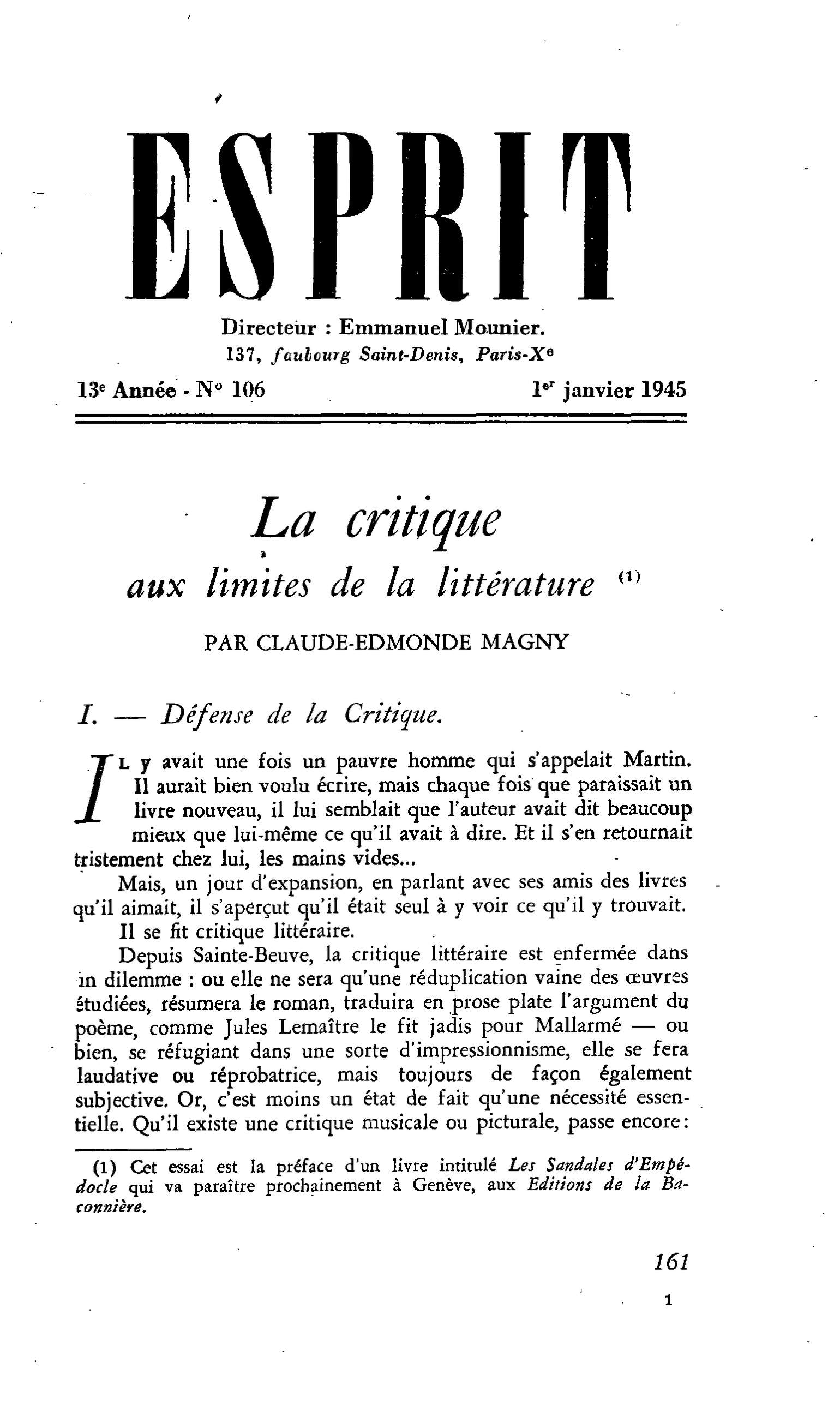 La critique aux limites de la littérature