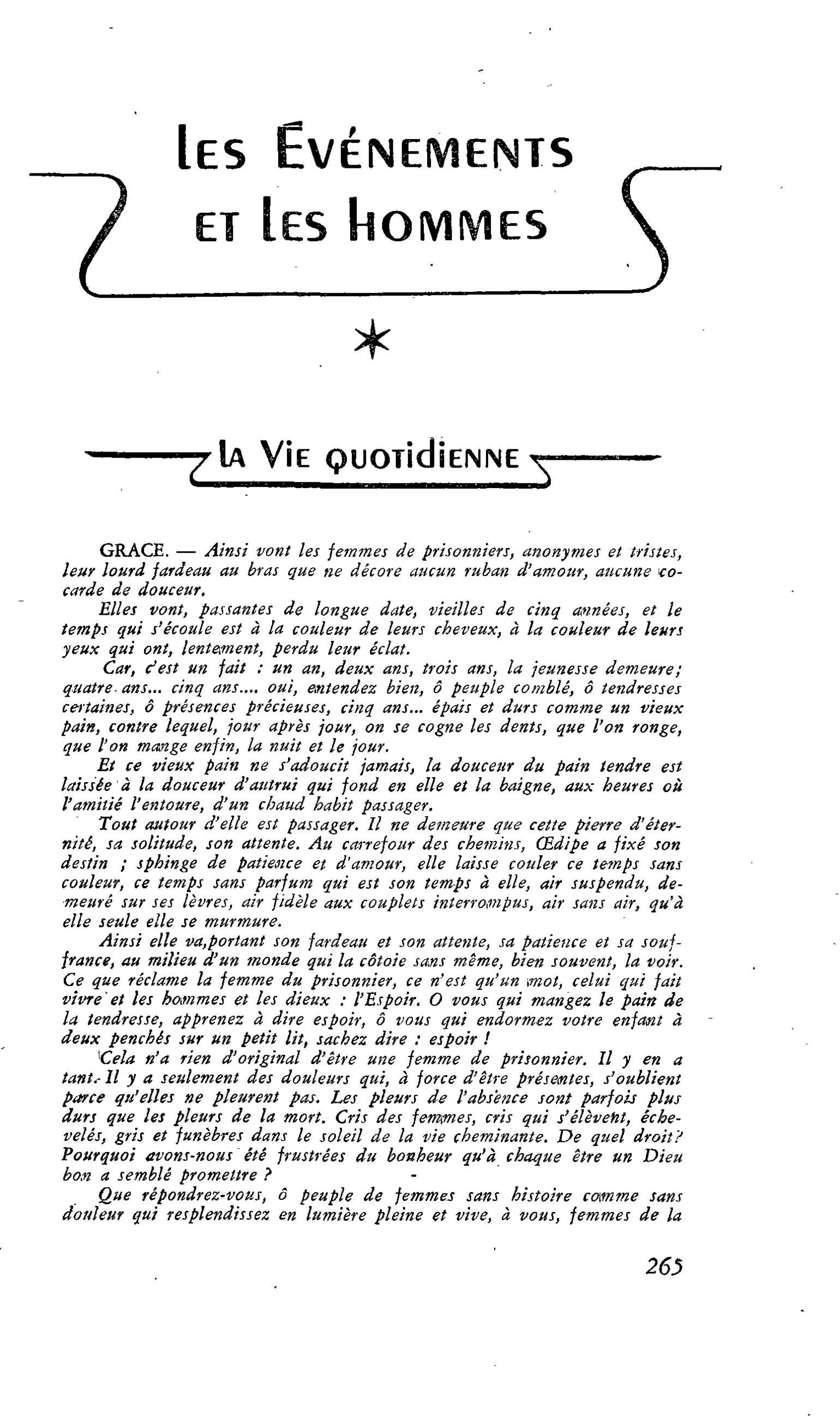 La Vie Quotidienne : GRACE