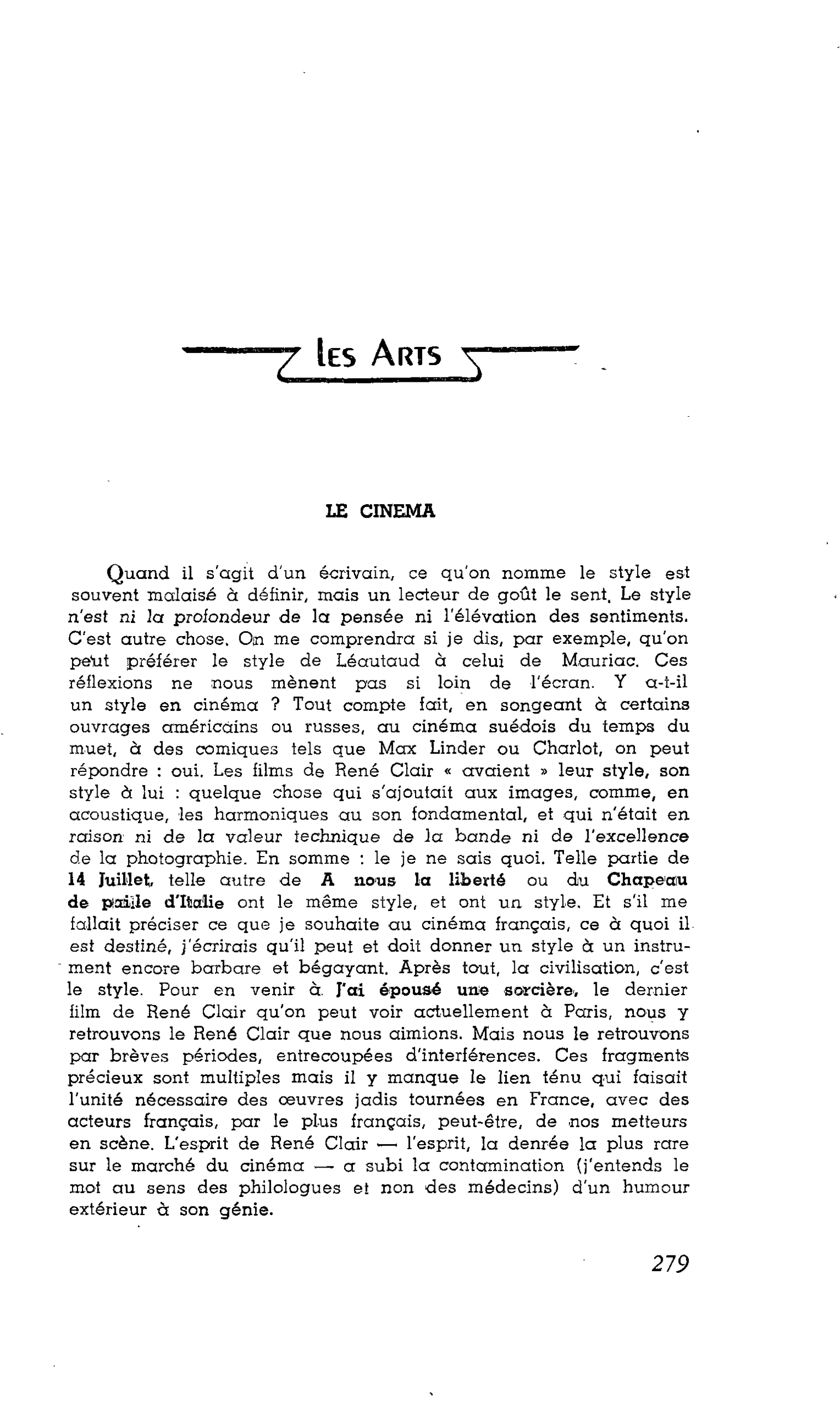 Les Arts : LE CINEMA
