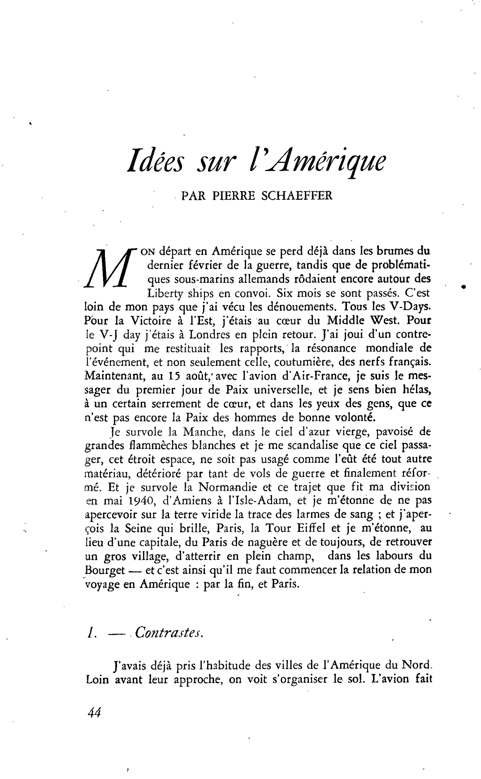 Idées sur l’Amérique