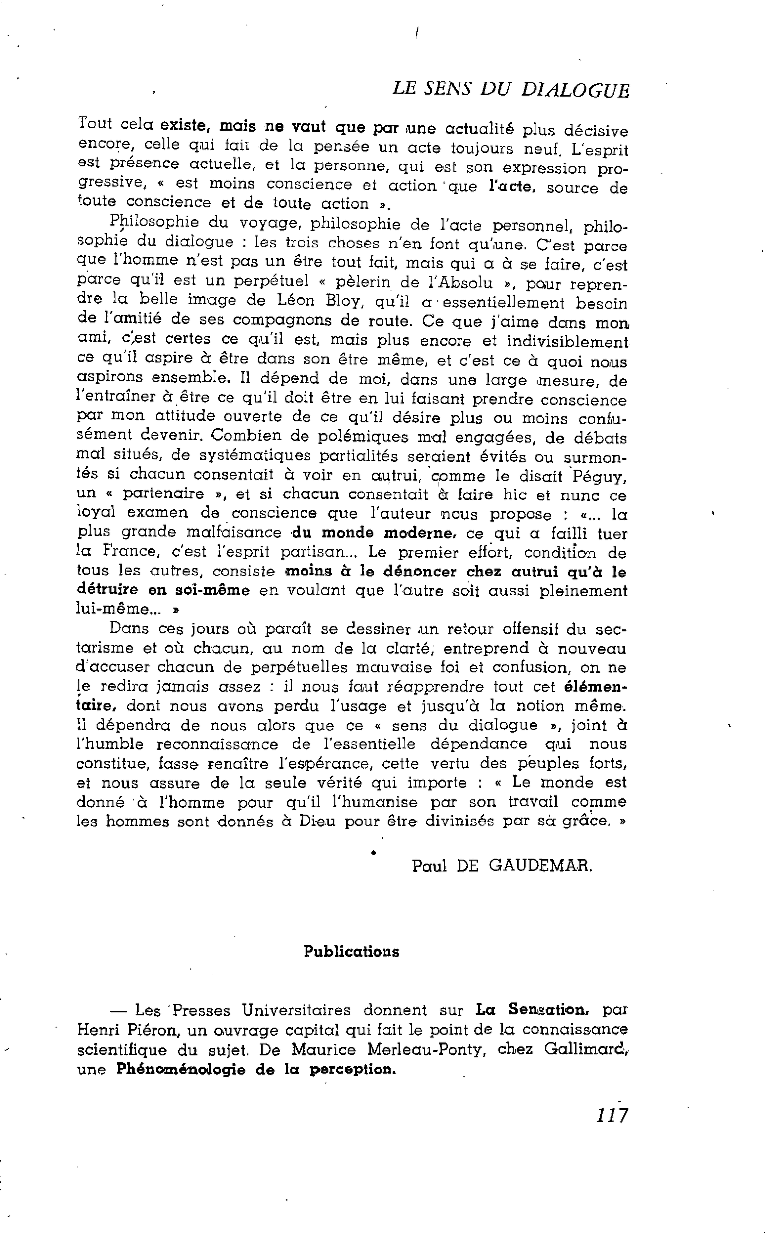 L’Homme engagé : Publications