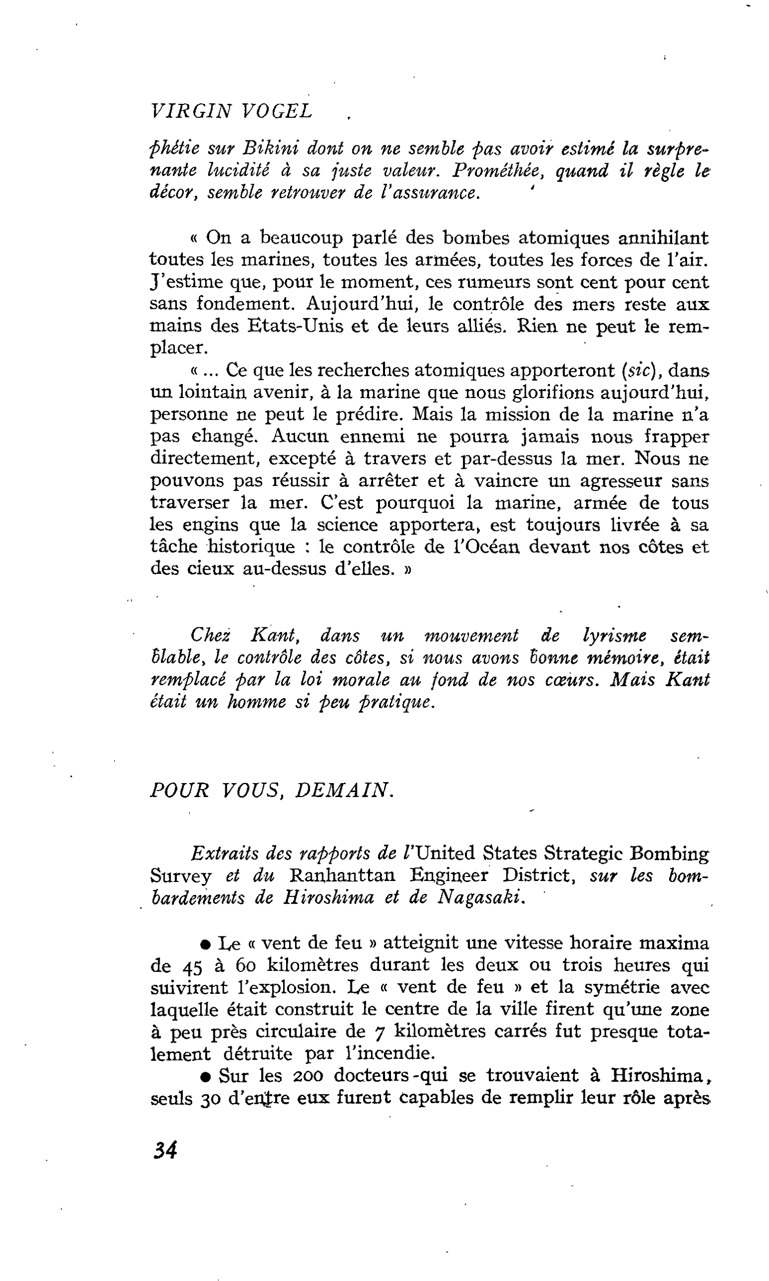 POUR VOUS, DEMAIN