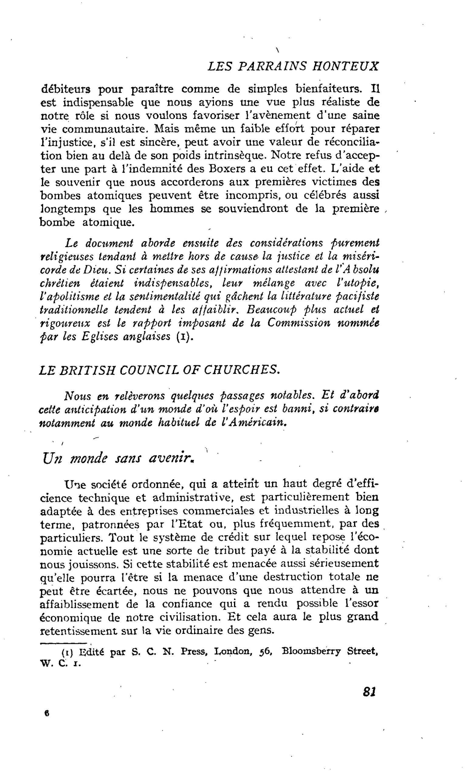 LE BRITISH COUNCIL OF CHURCHES